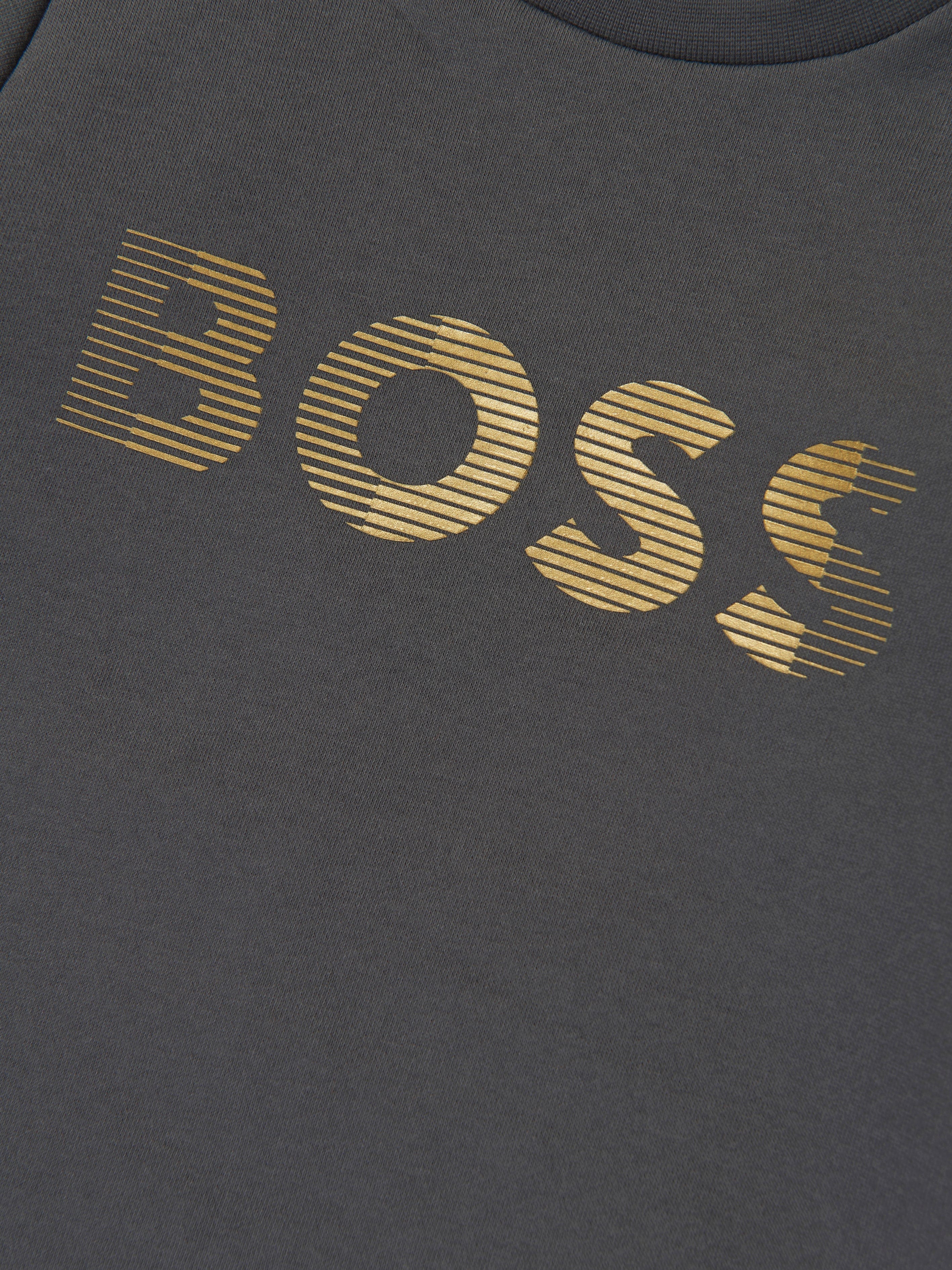 BOSS Boys Reflective Logo Sweatshirt in Grey