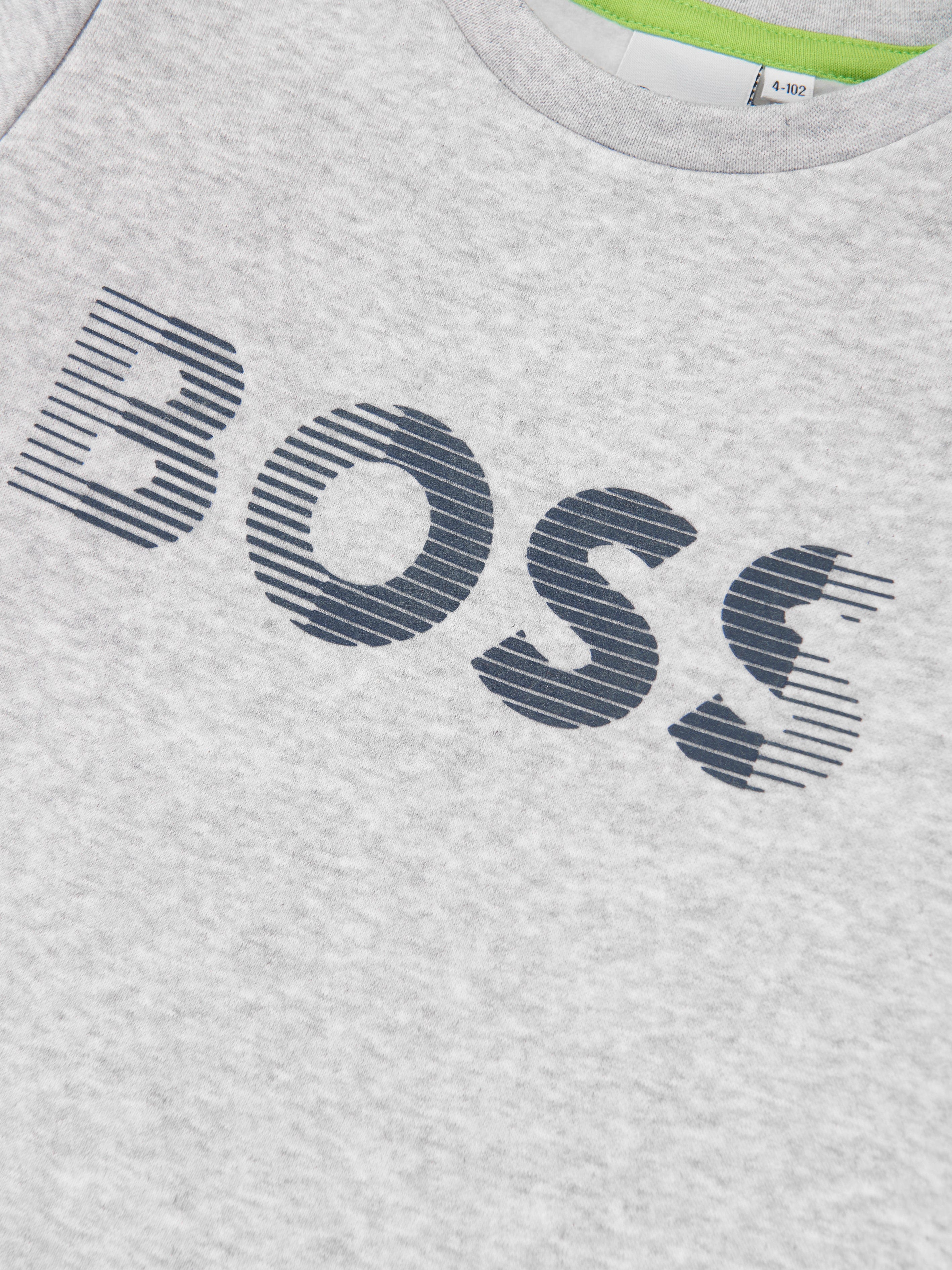 BOSS Boys Reflective Logo Sweatshirt in Grey