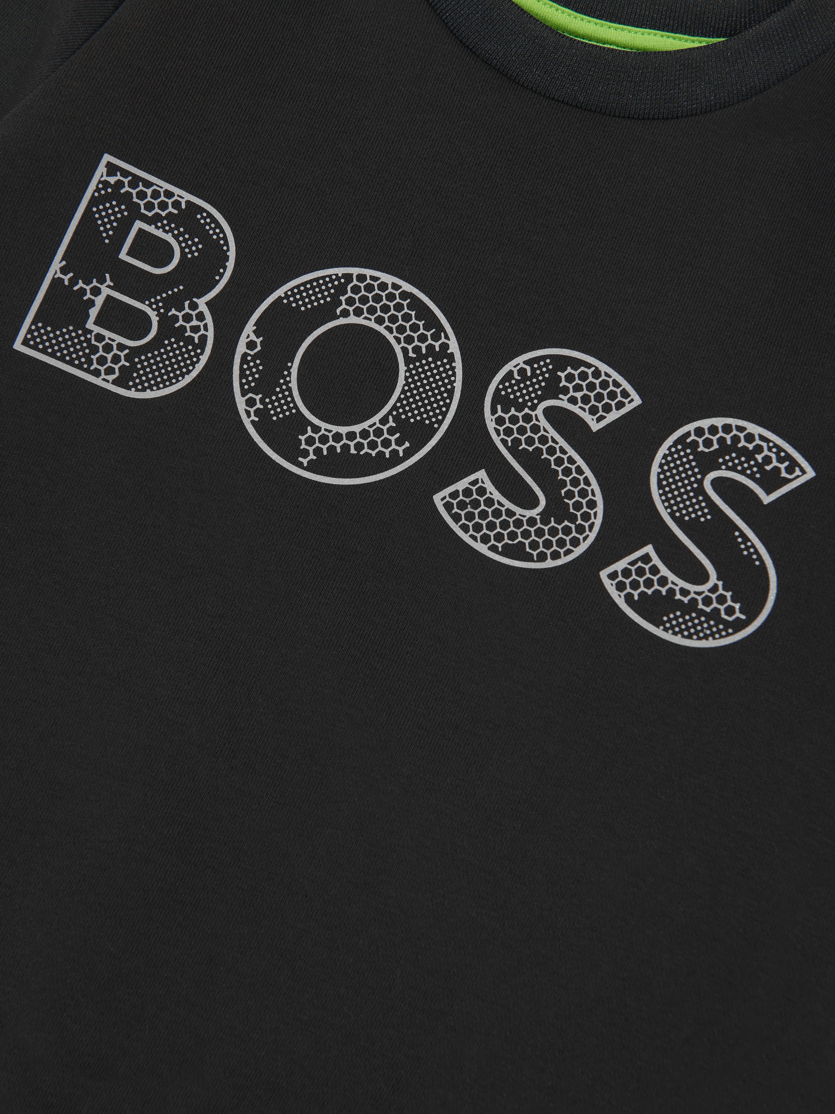 BOSS Boys Reflective Camouflage Logo Sweatshirt in Black