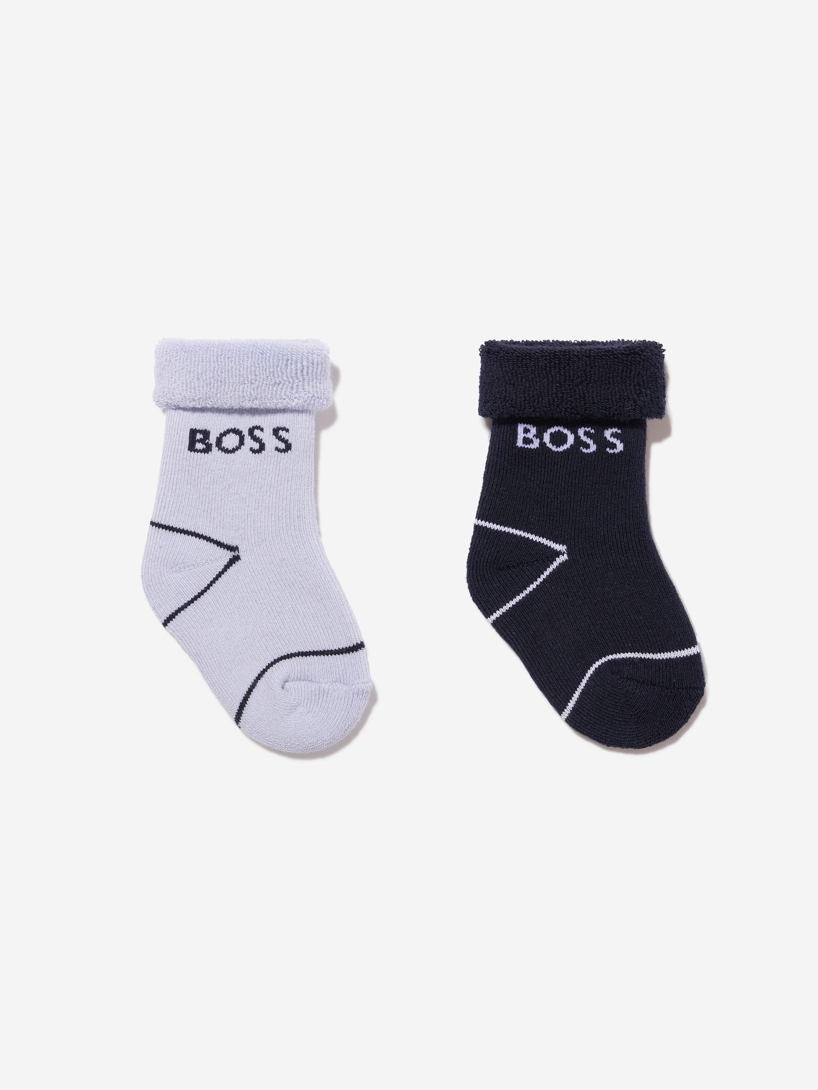 BOSS Baby Boys 2 Pack Socks Set in Navy