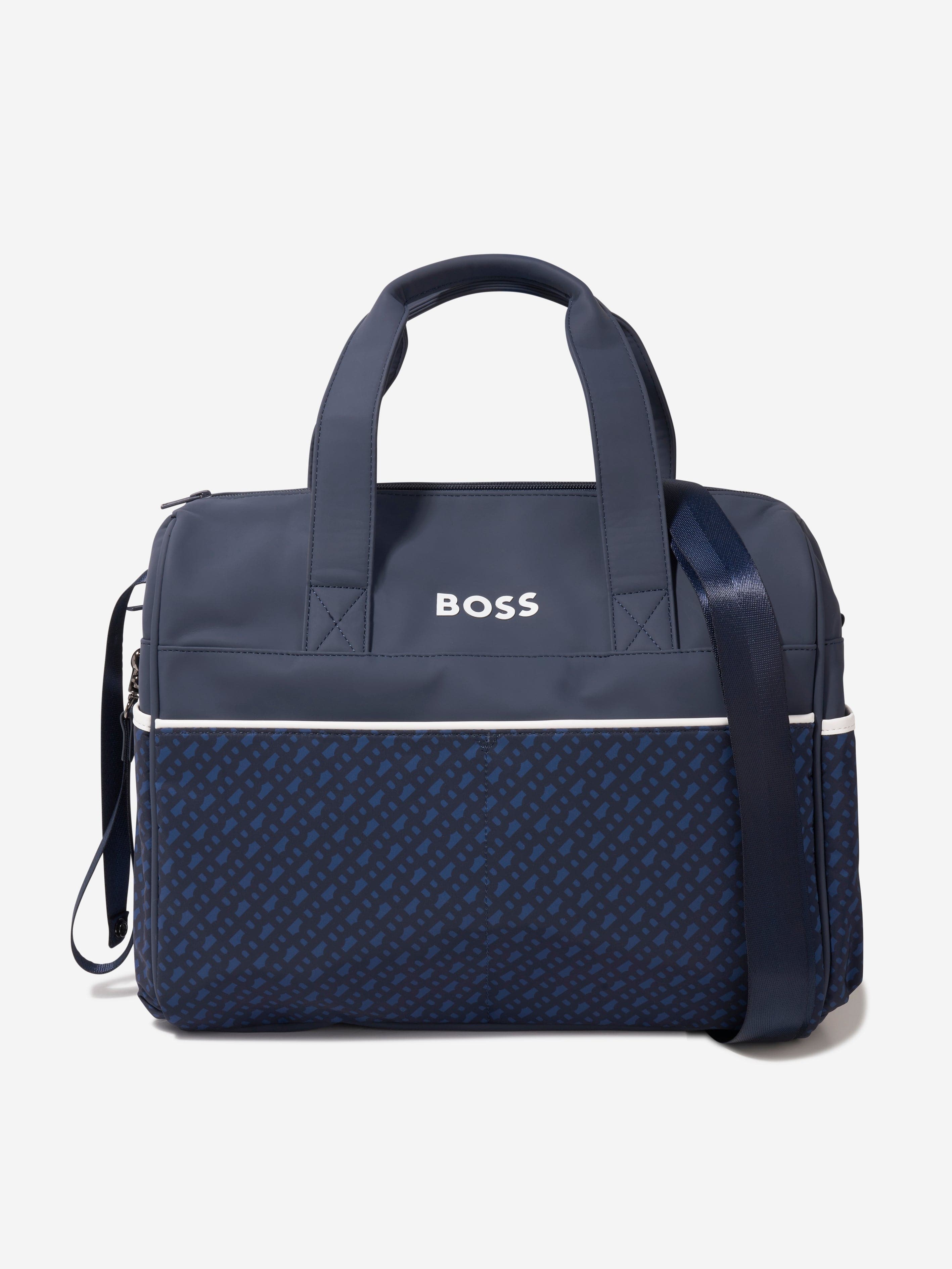 BOSS Baby Monogram Changing Bag in Navy