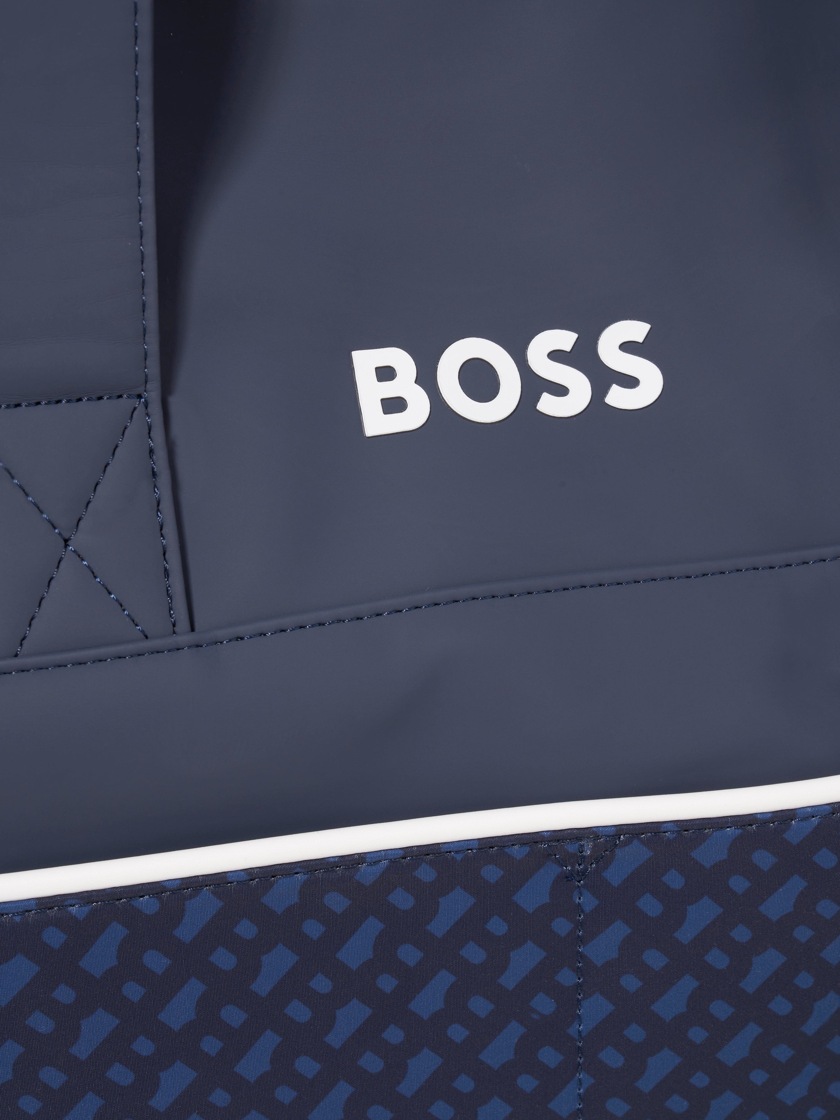 BOSS Baby Monogram Changing Bag in Navy