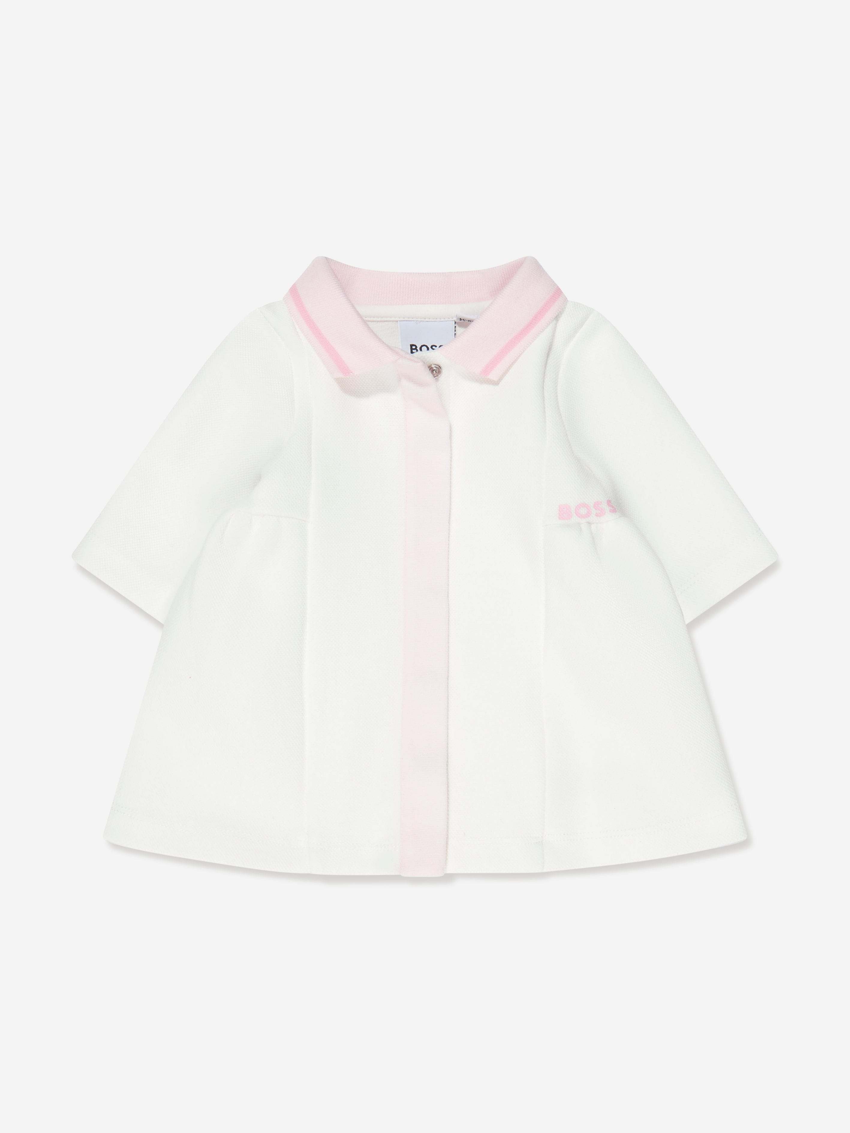 BOSS Baby Girls Polo Dress in Ivory