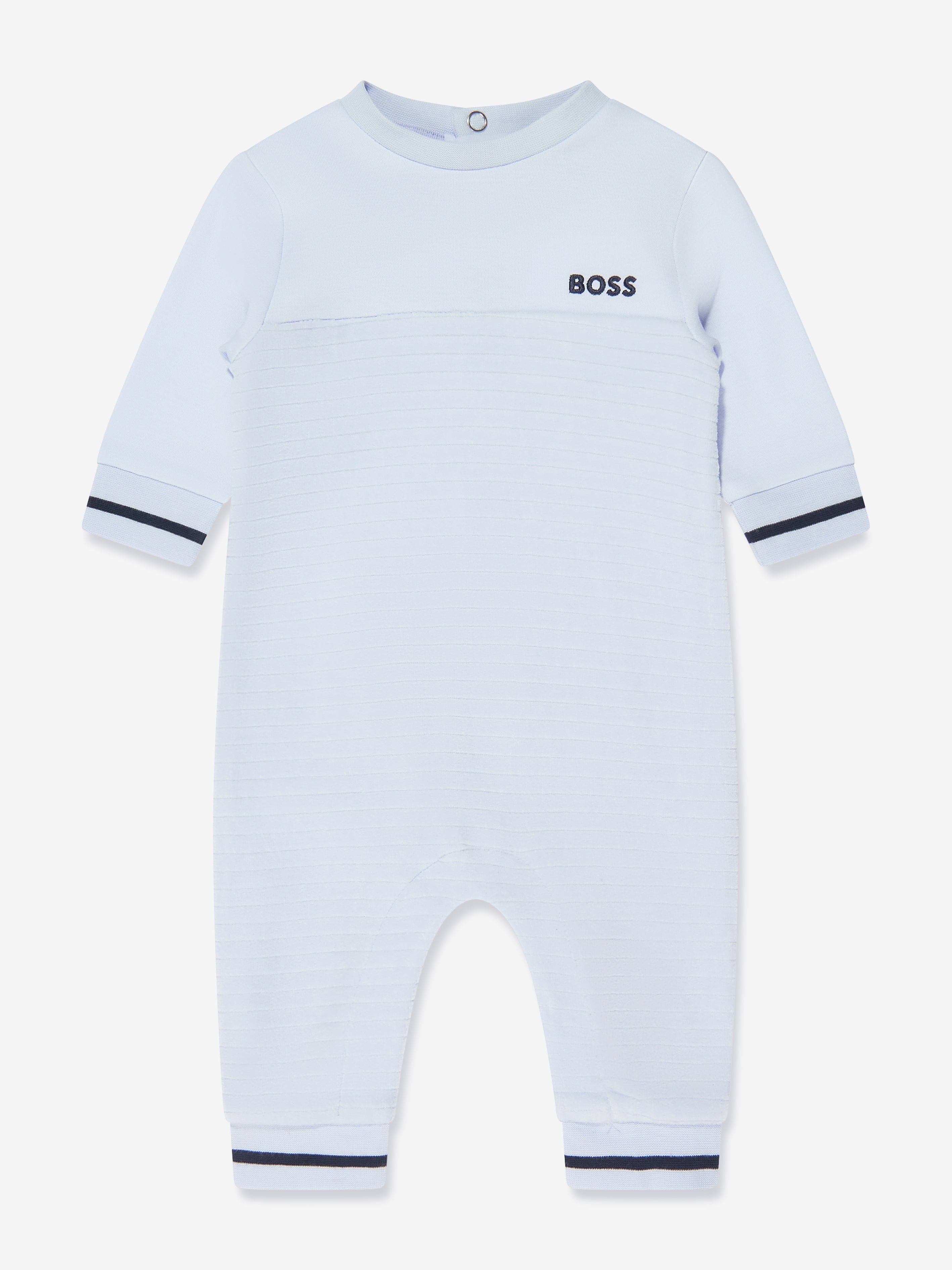 BOSS Baby Boys Striped Romper in Blue