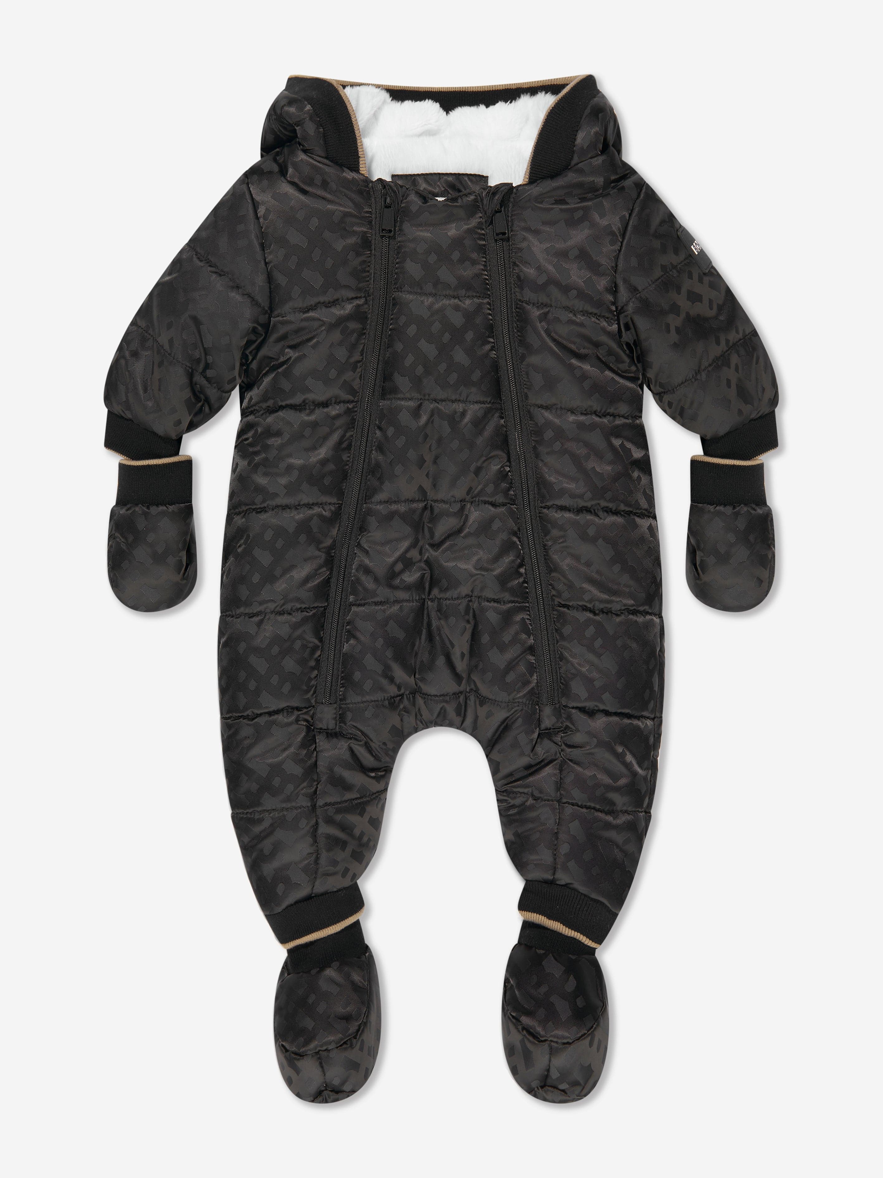 BOSS Baby Monogram Snowsuit in Black