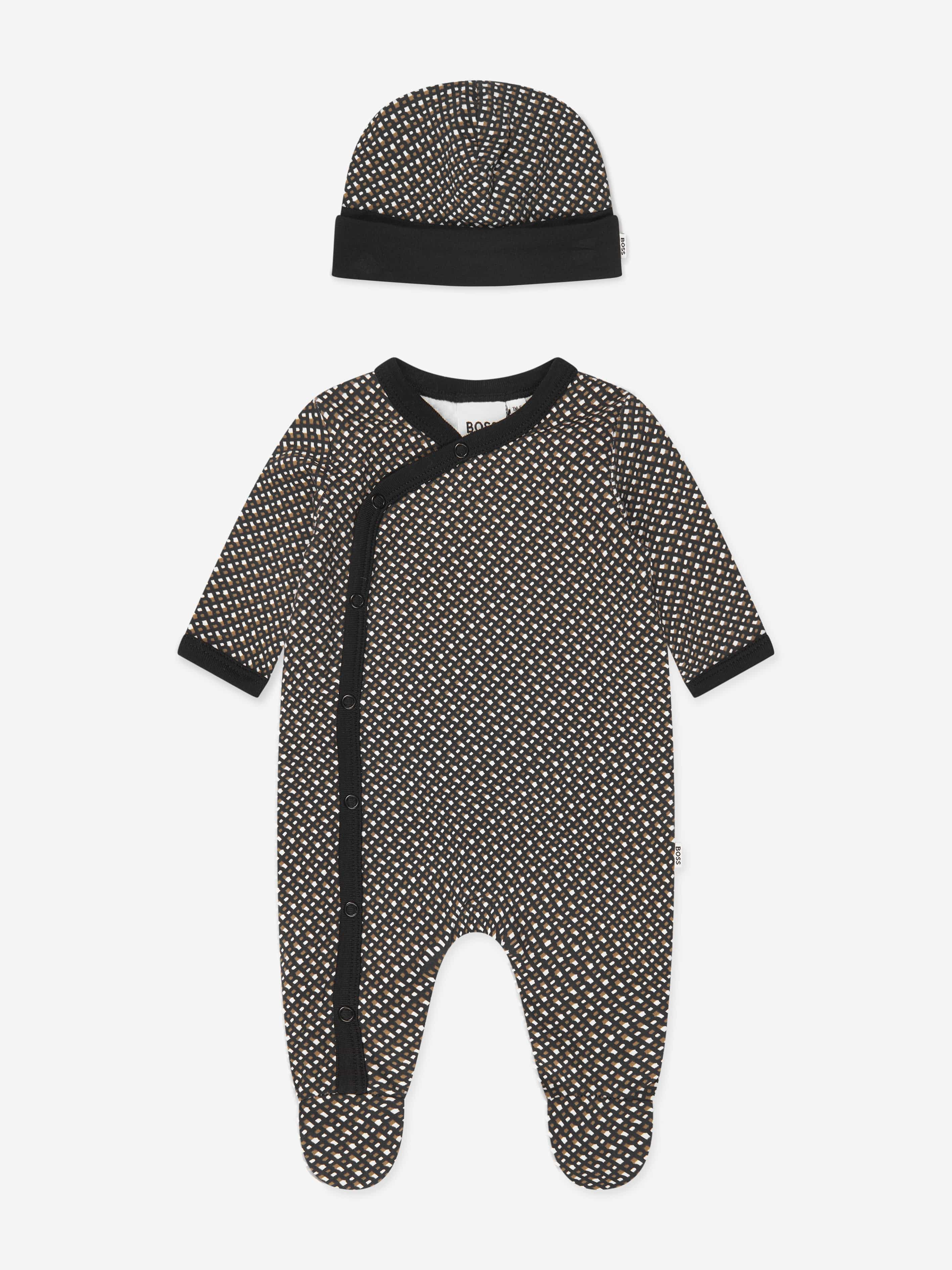 BOSS Baby Babygrow And Hat Gift Set in Black