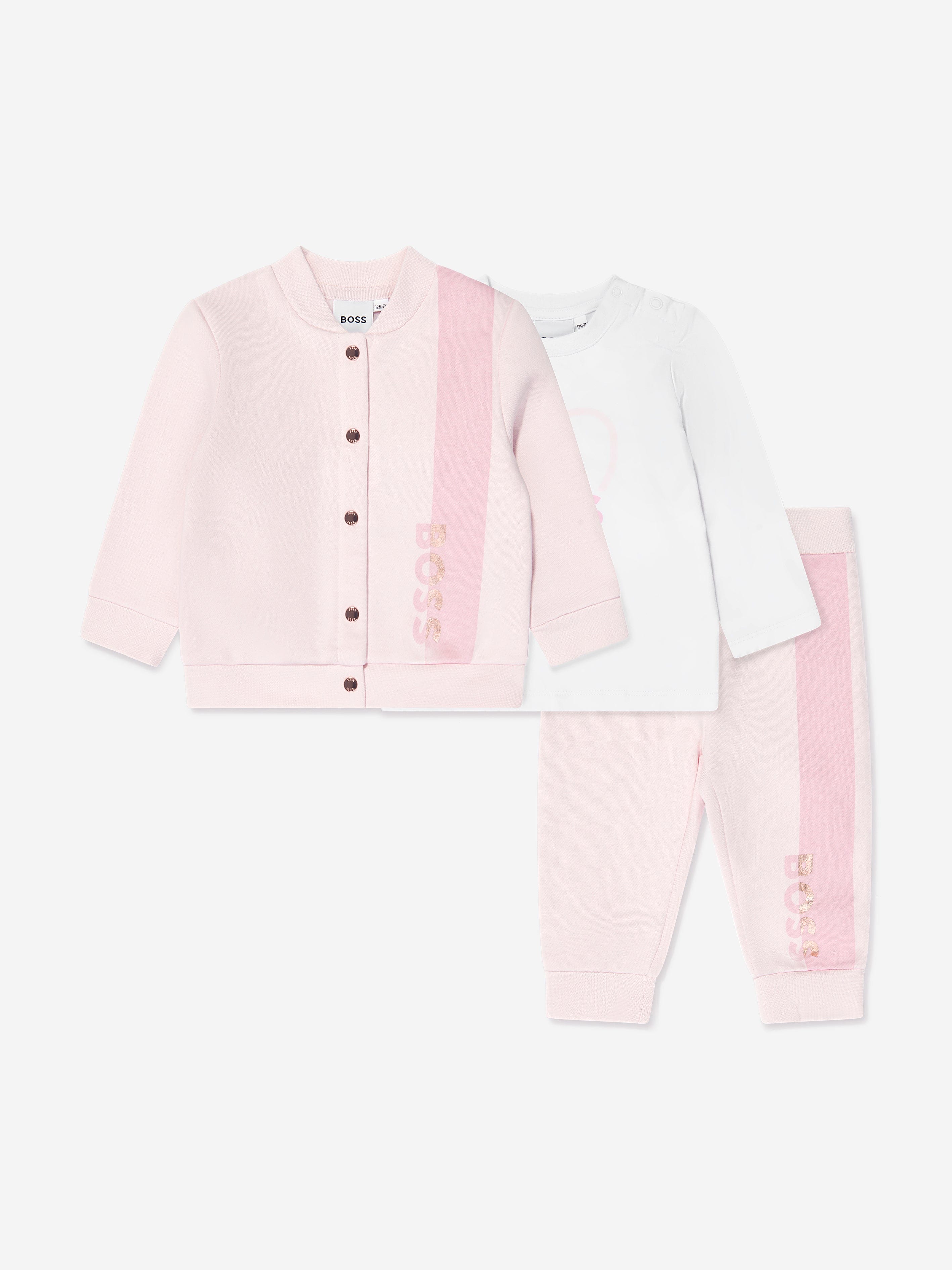 BOSS Baby Girls 3 Piece Outfit Gift Set in Pink