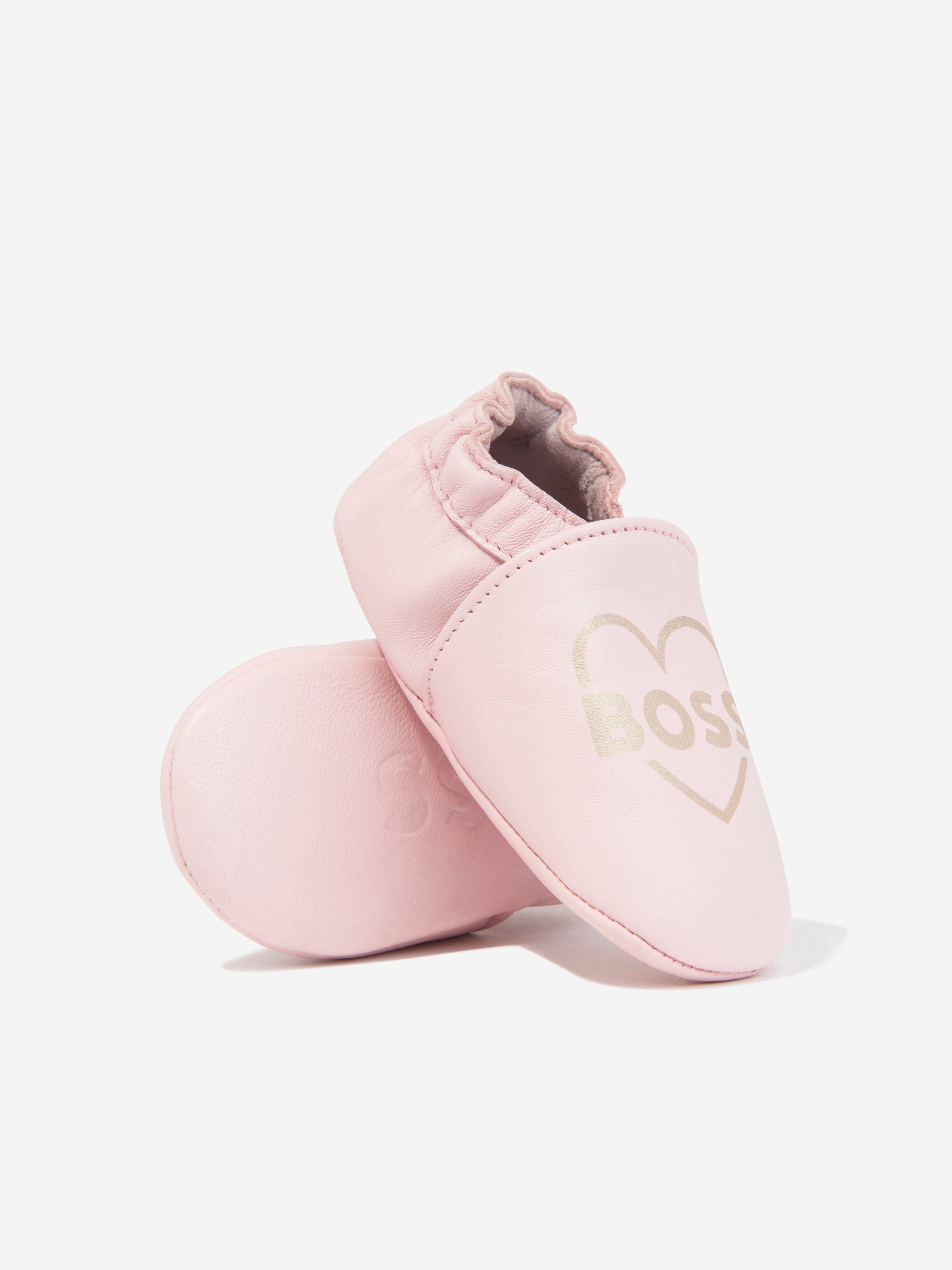 BOSS Baby Girls Leather Pre-Walker Shoes in Pink