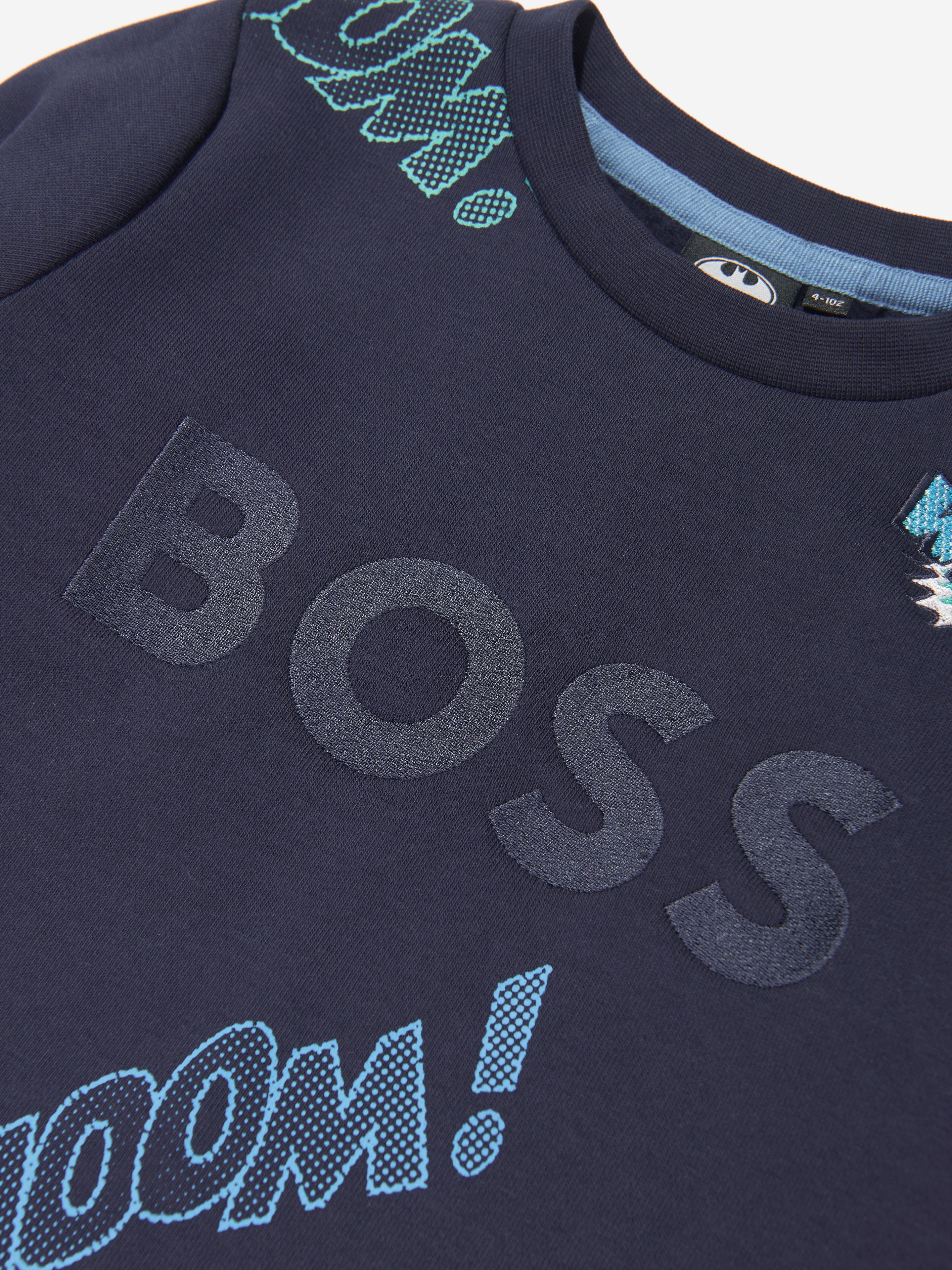 BOSS Boys Logo Sweatshirt in Navy