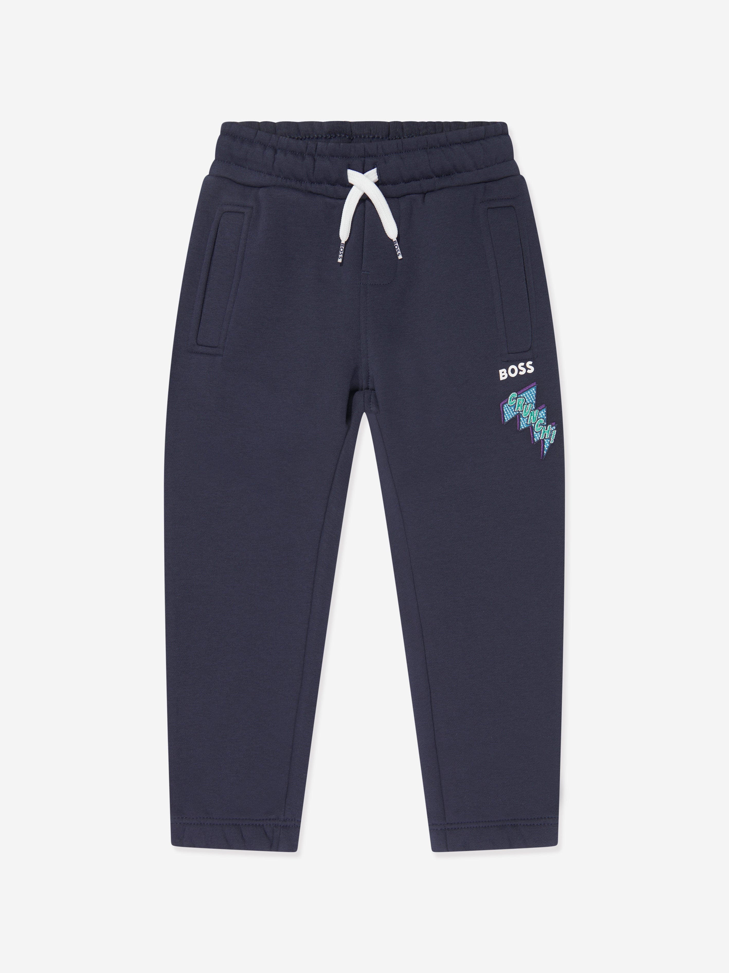 BOSS Boys Logo Joggers in Navy