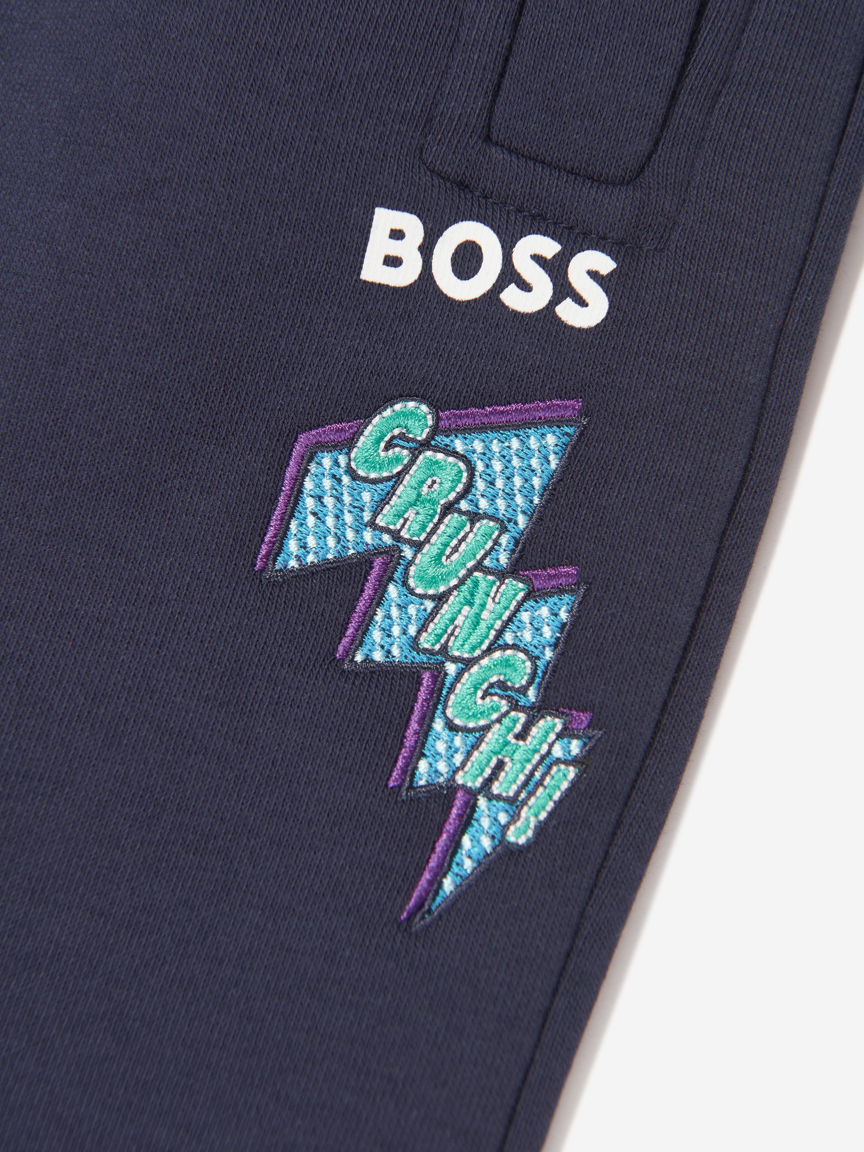 BOSS Boys Logo Joggers in Navy