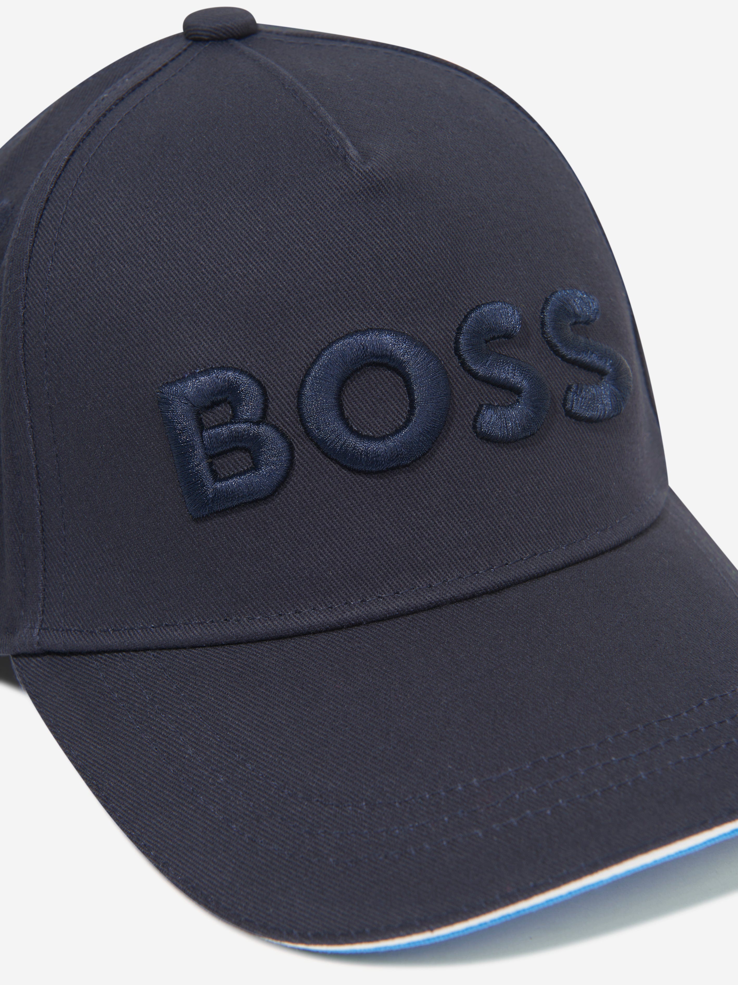 BOSS Boys Logo Cap in Navy