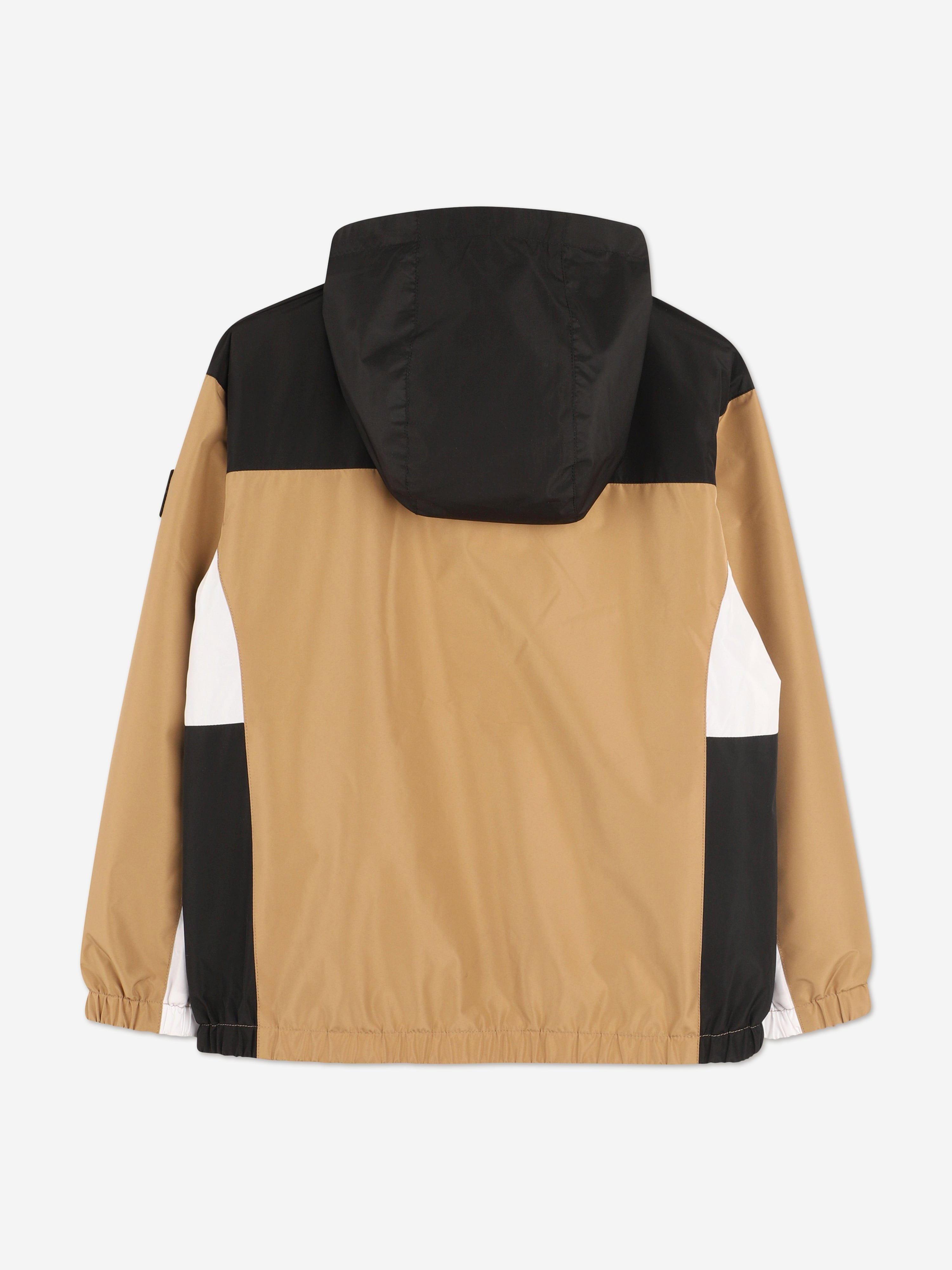 BOSS Boys Hooded Windbreaker Jacket in Brown