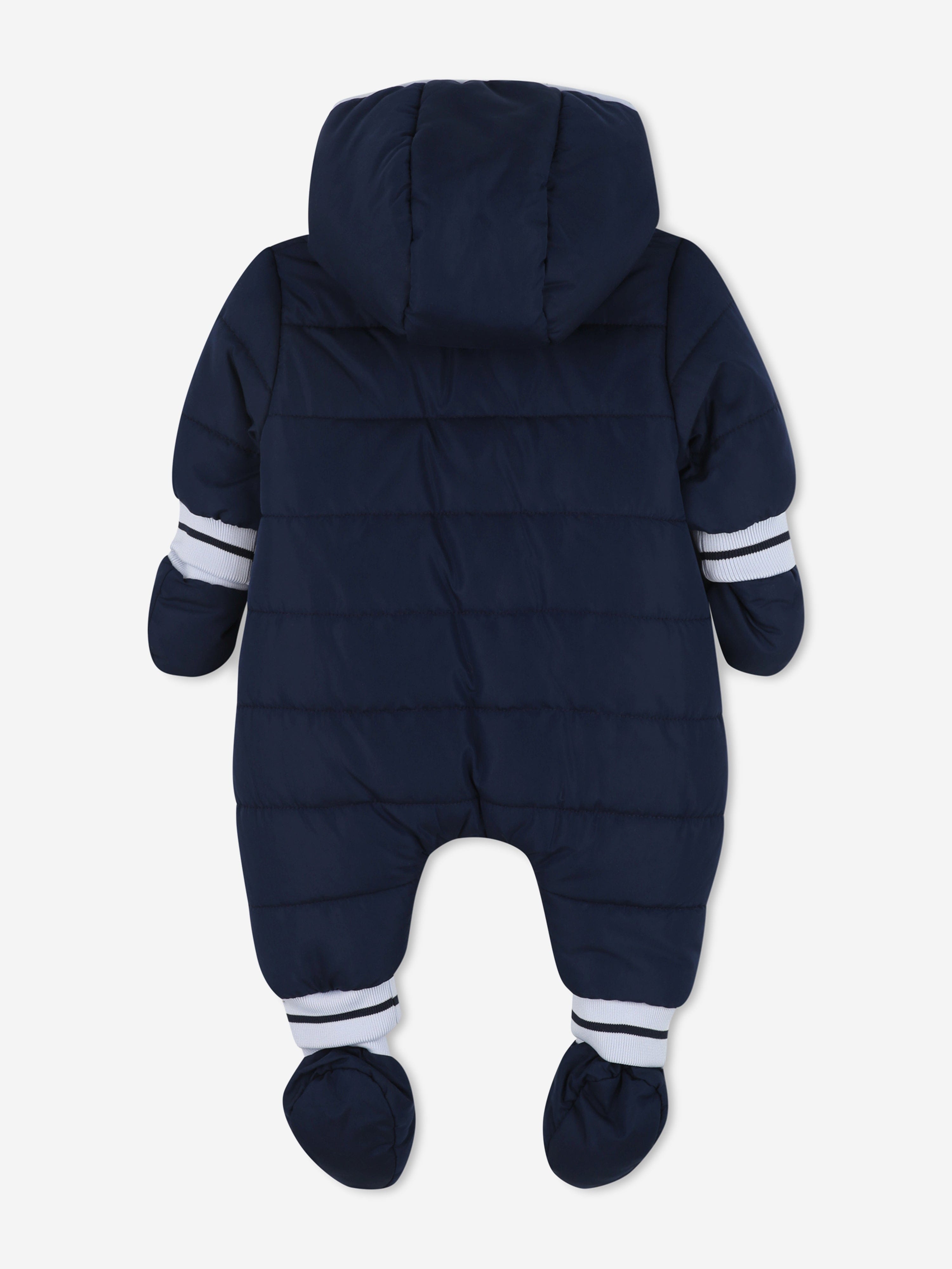 BOSS Baby Boys Monogram Snowsuit in Navy