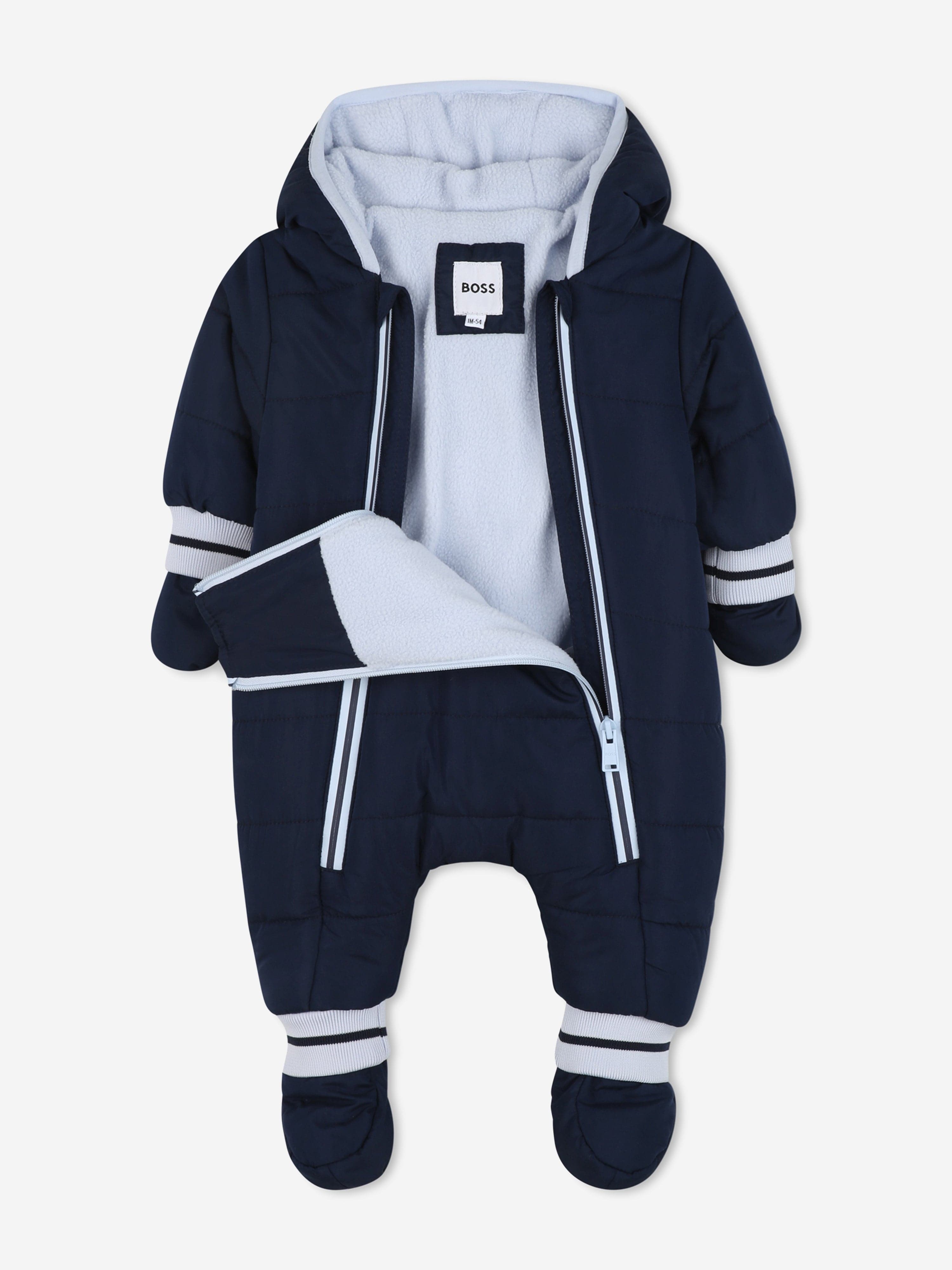 BOSS Baby Boys Monogram Snowsuit in Navy