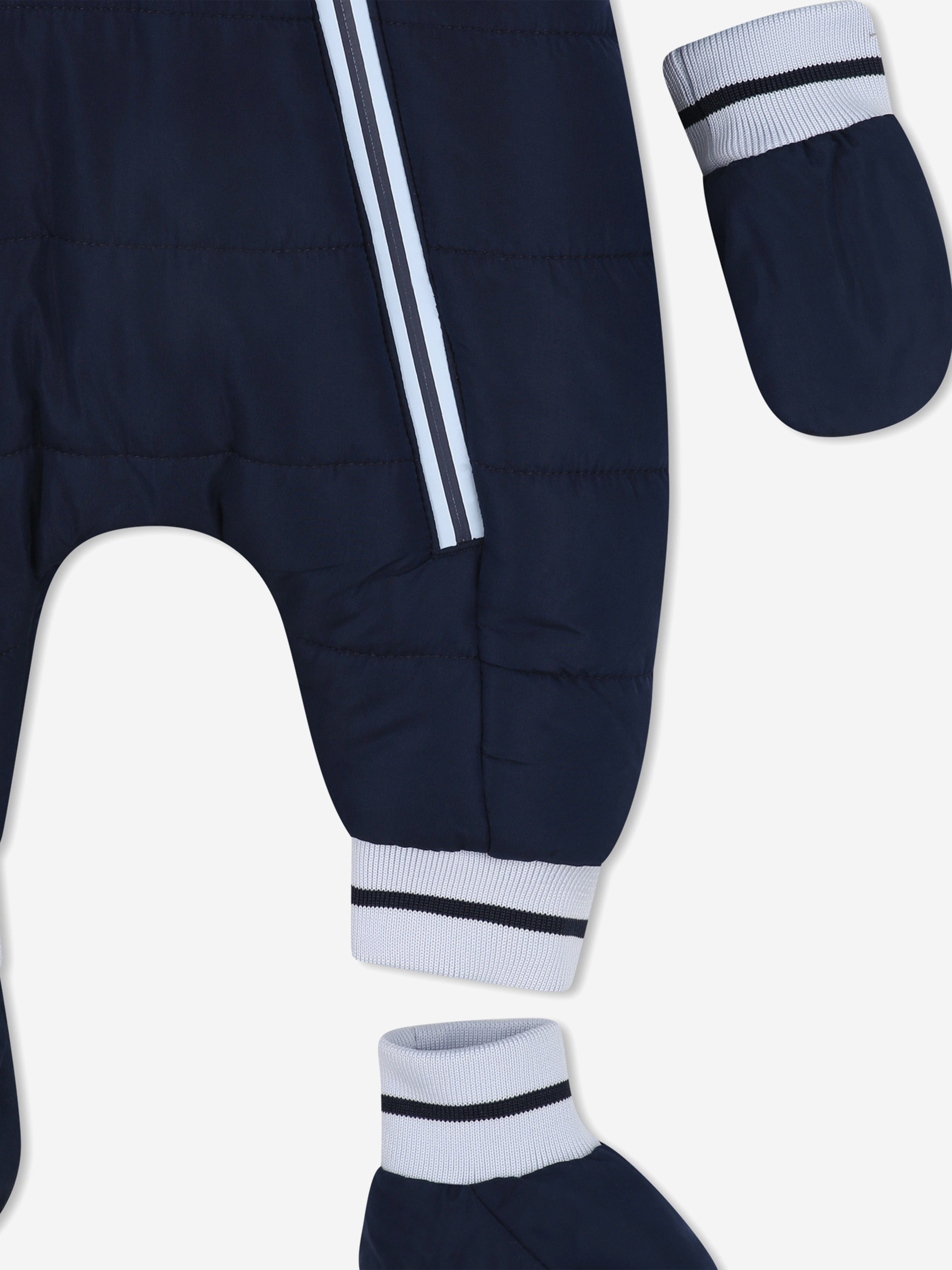 BOSS Baby Boys Monogram Snowsuit in Navy
