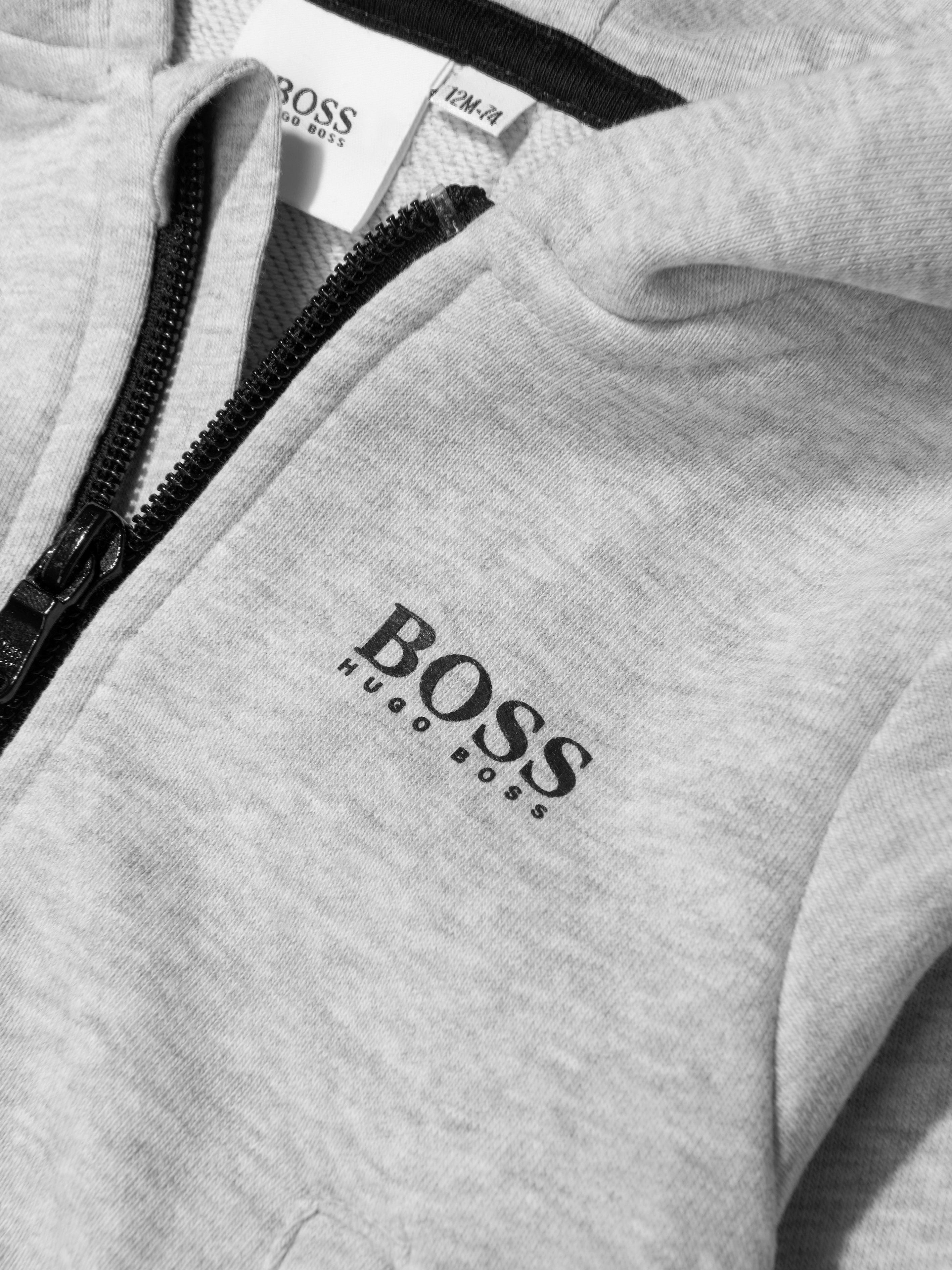 BOSS Baby Boys Cotton Logo Zip Up Top