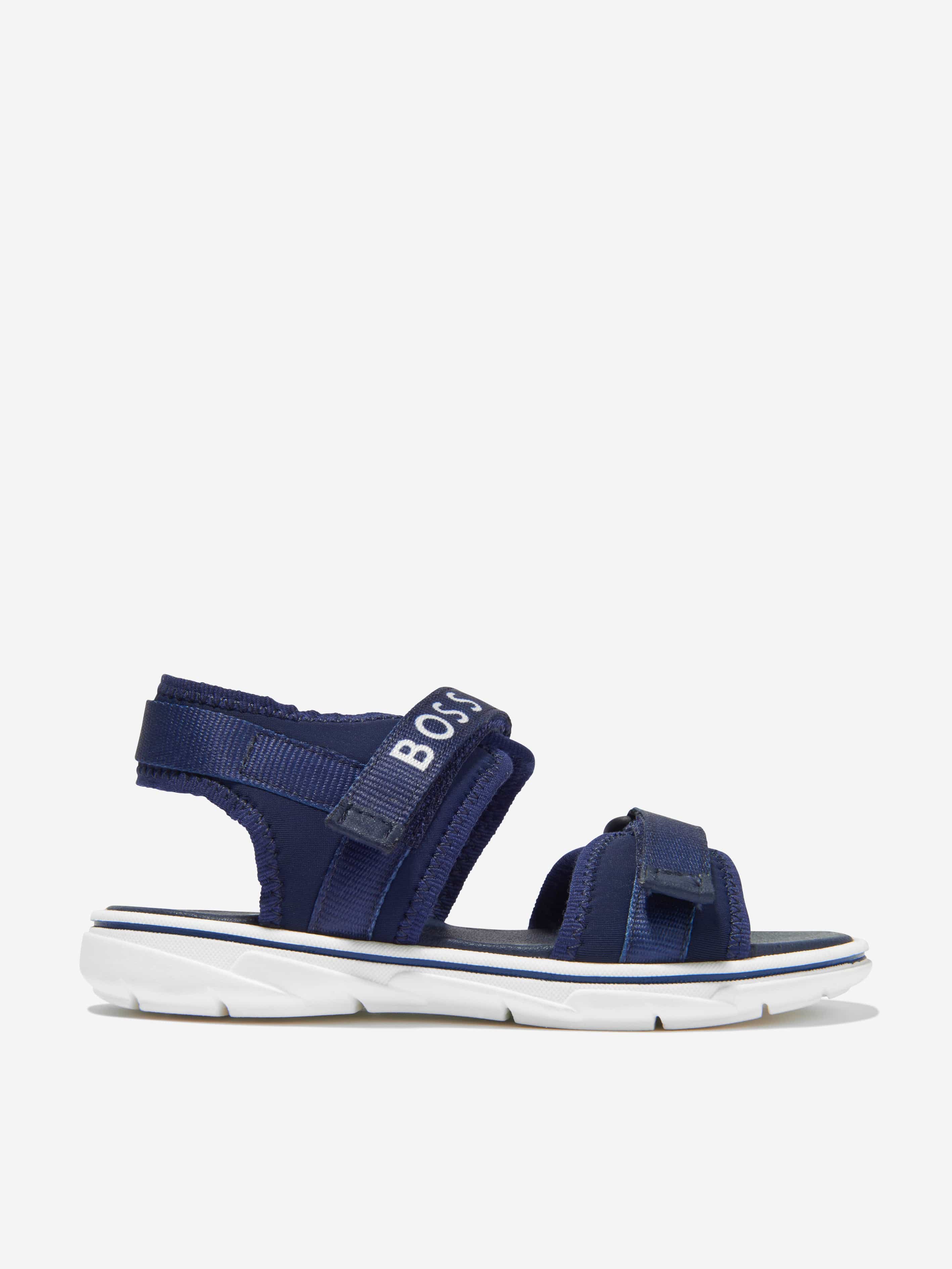 BOSS Boys Logo Print Sandals