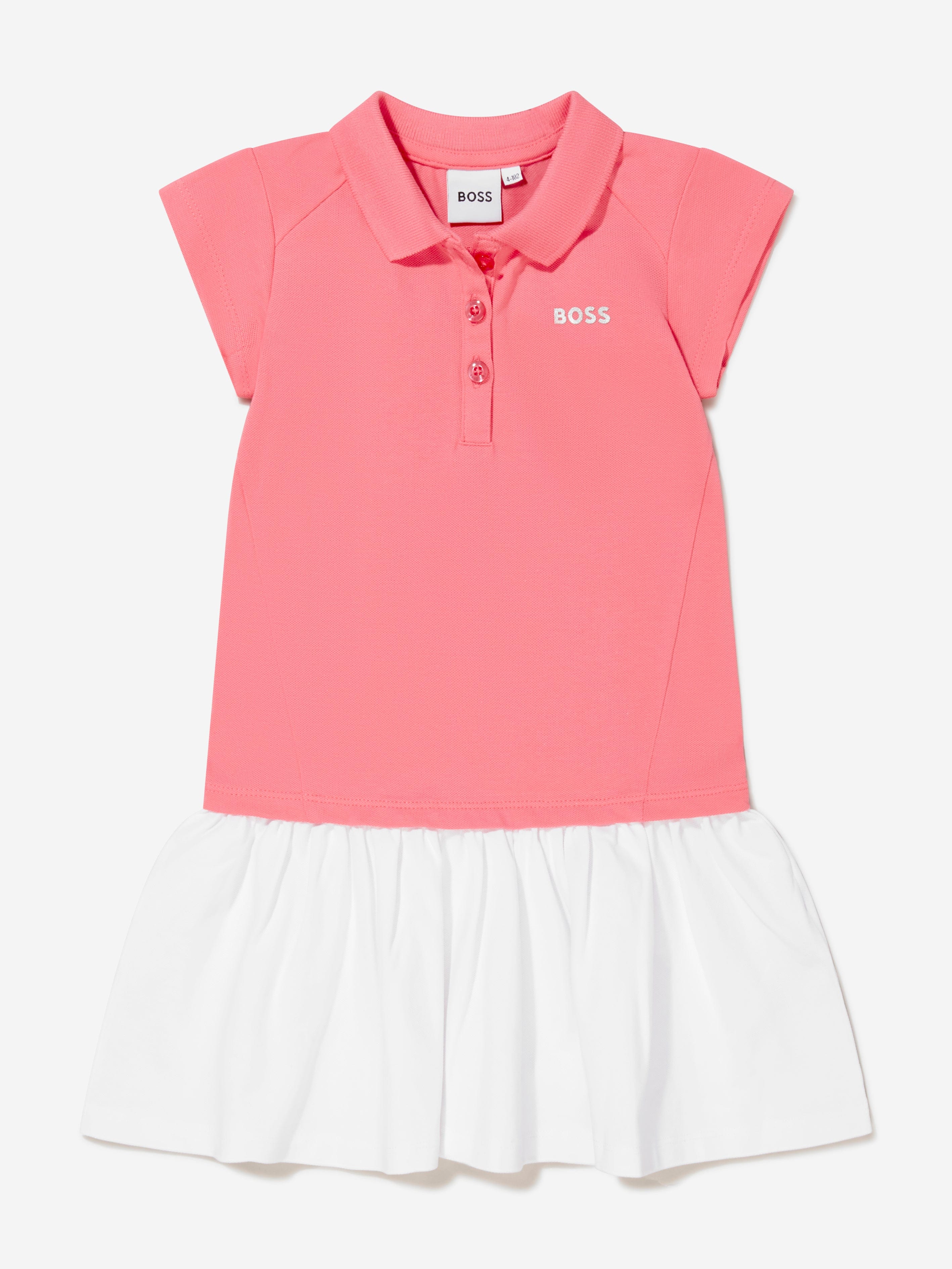 BOSS Girls Cotton Pique Polo Dress