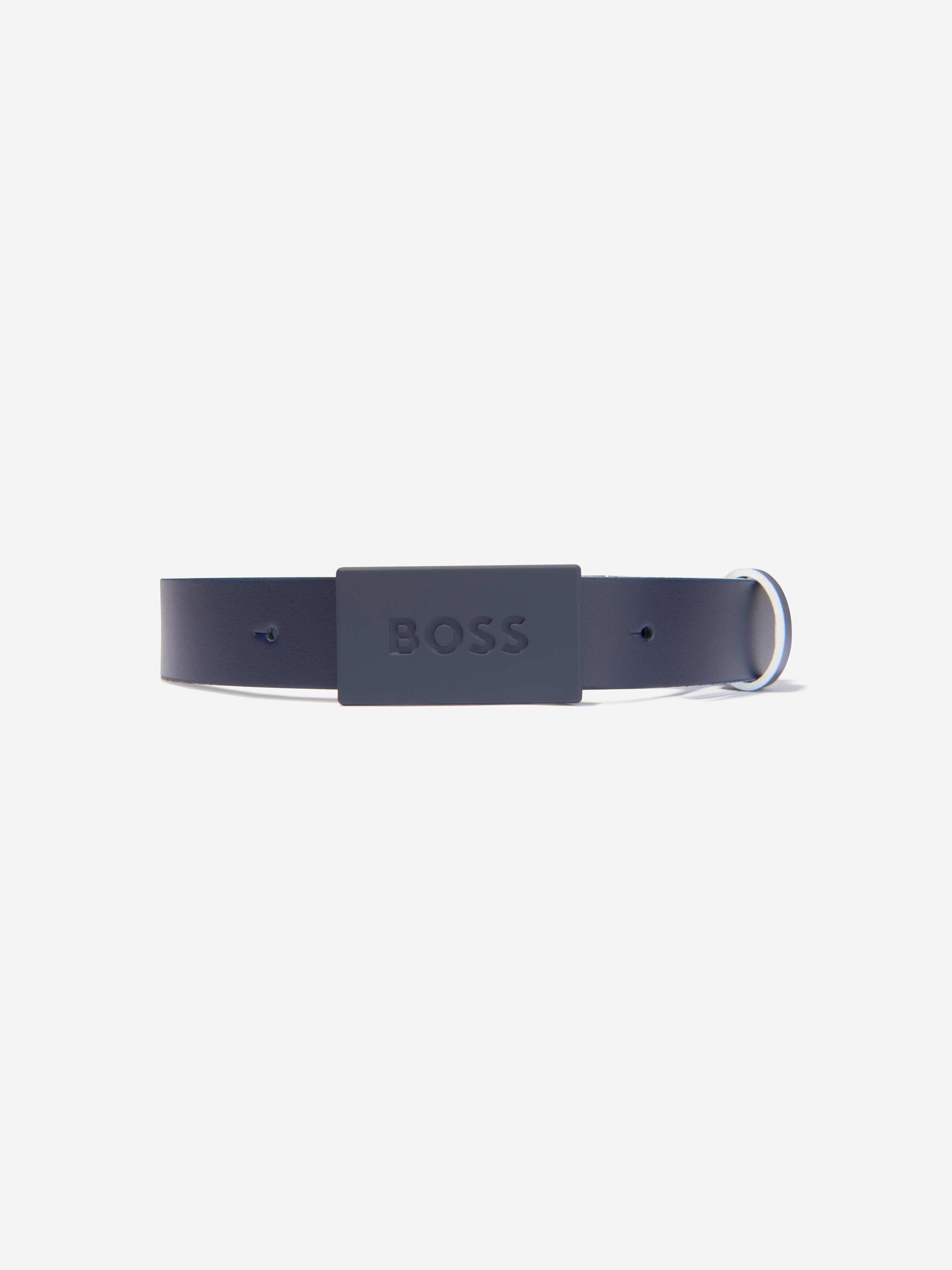 BOSS Boys Leather Belt With Branded Buckle