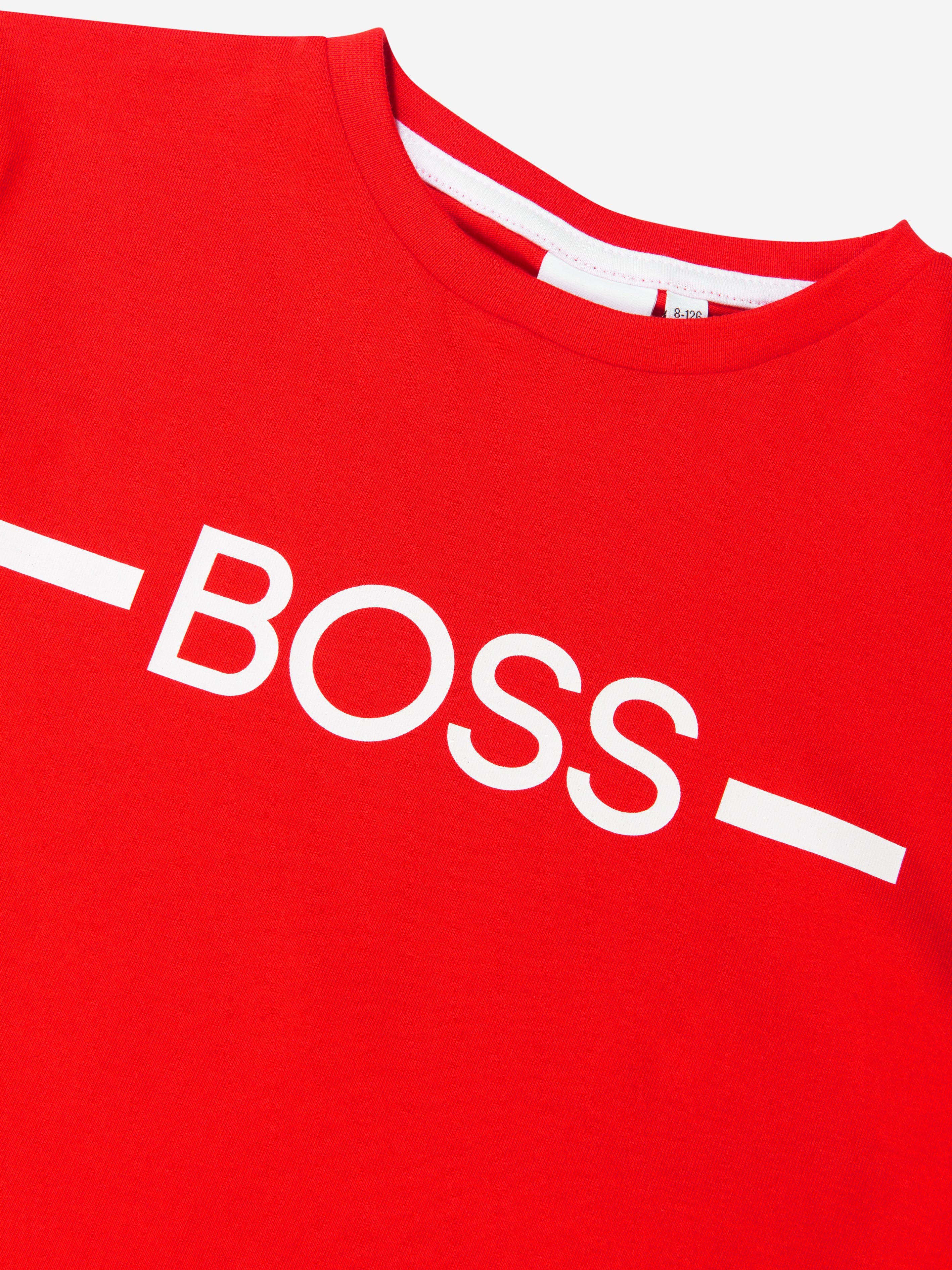 BOSS Boys Cotton Jersey Logo Print T-Shirt