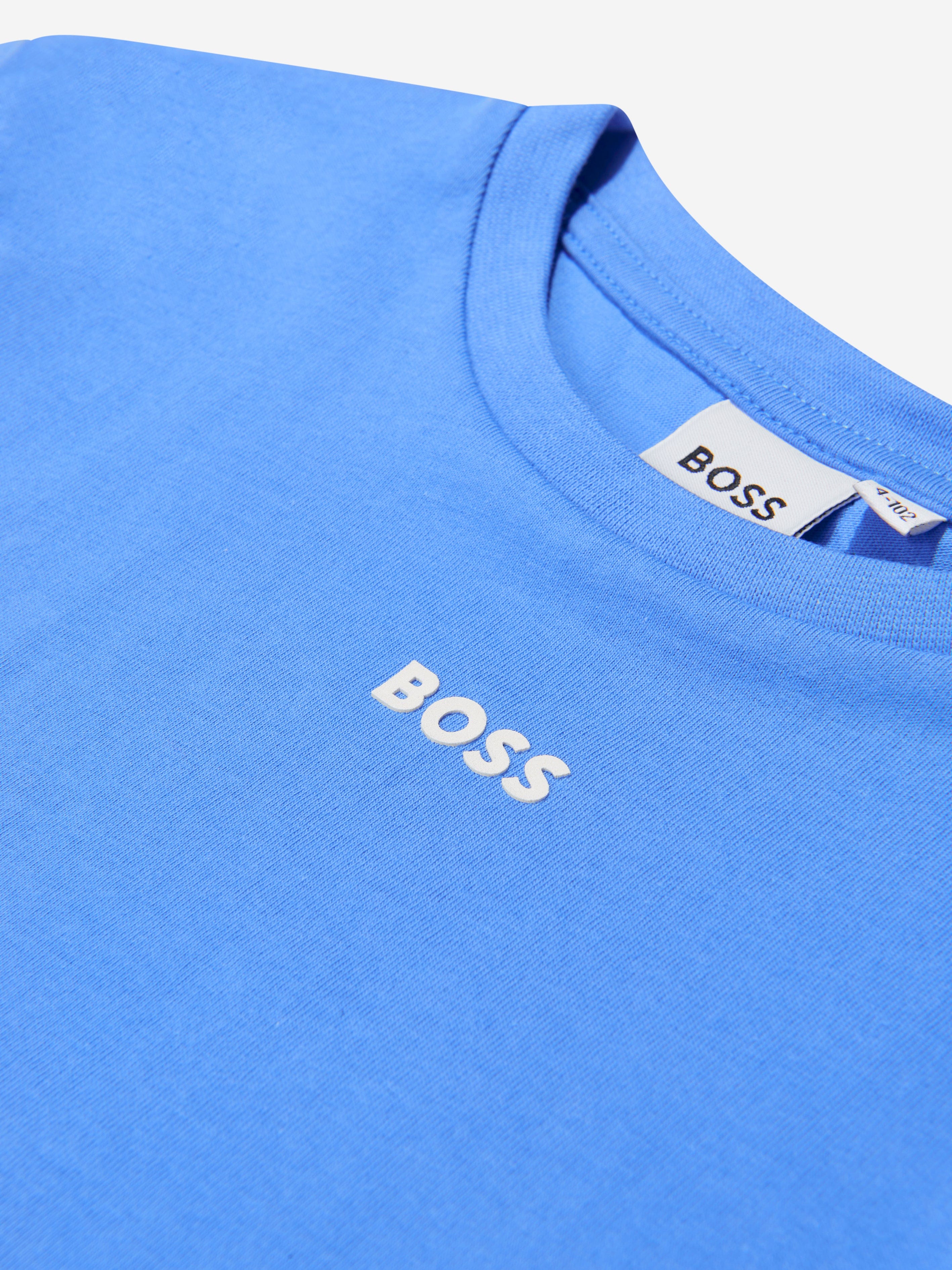 BOSS Boys Cotton Jersey Logo Print T-Shirt