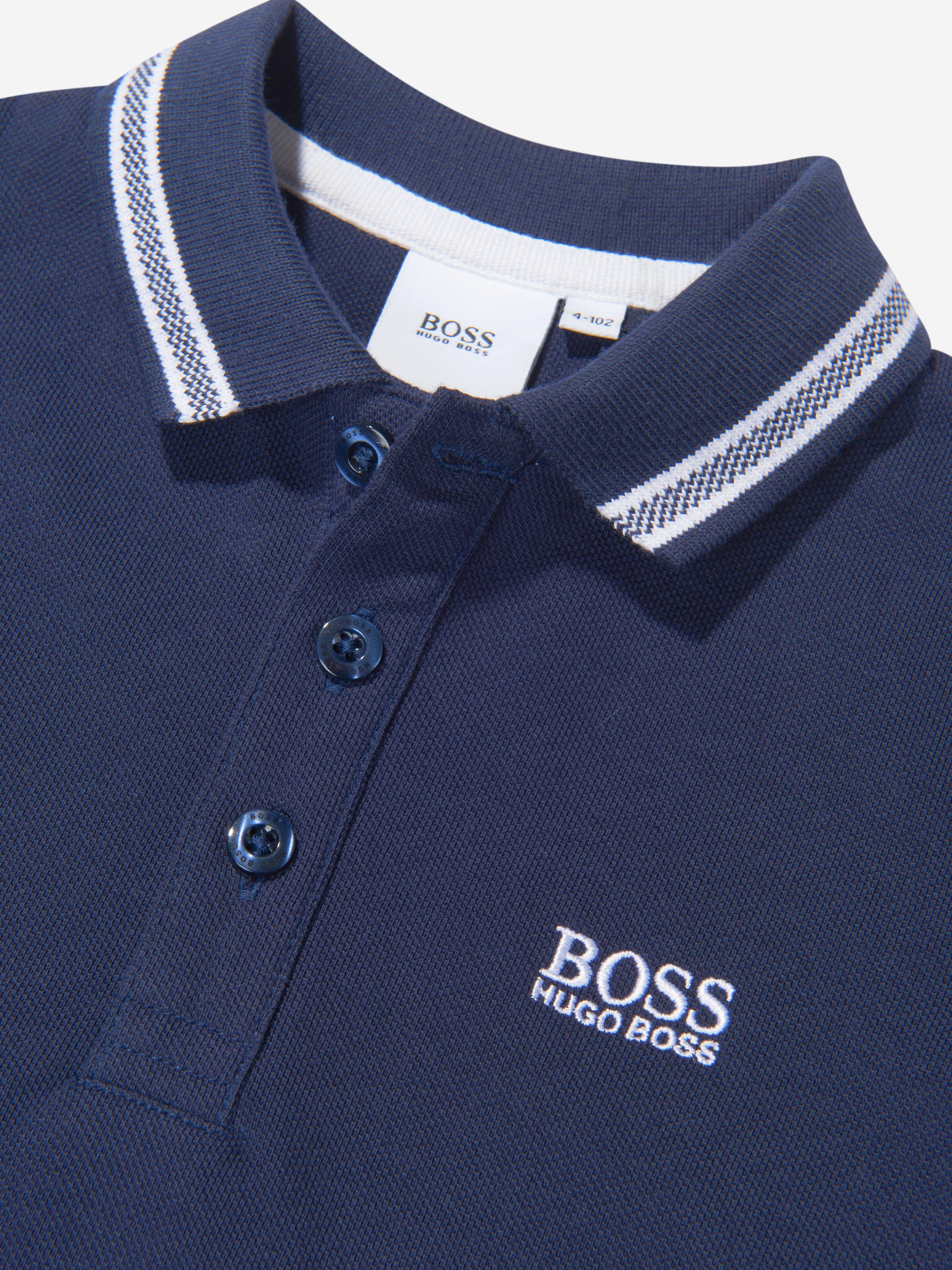 BOSS Boys Cotton Pique Embroidered Logo Polo Shirt