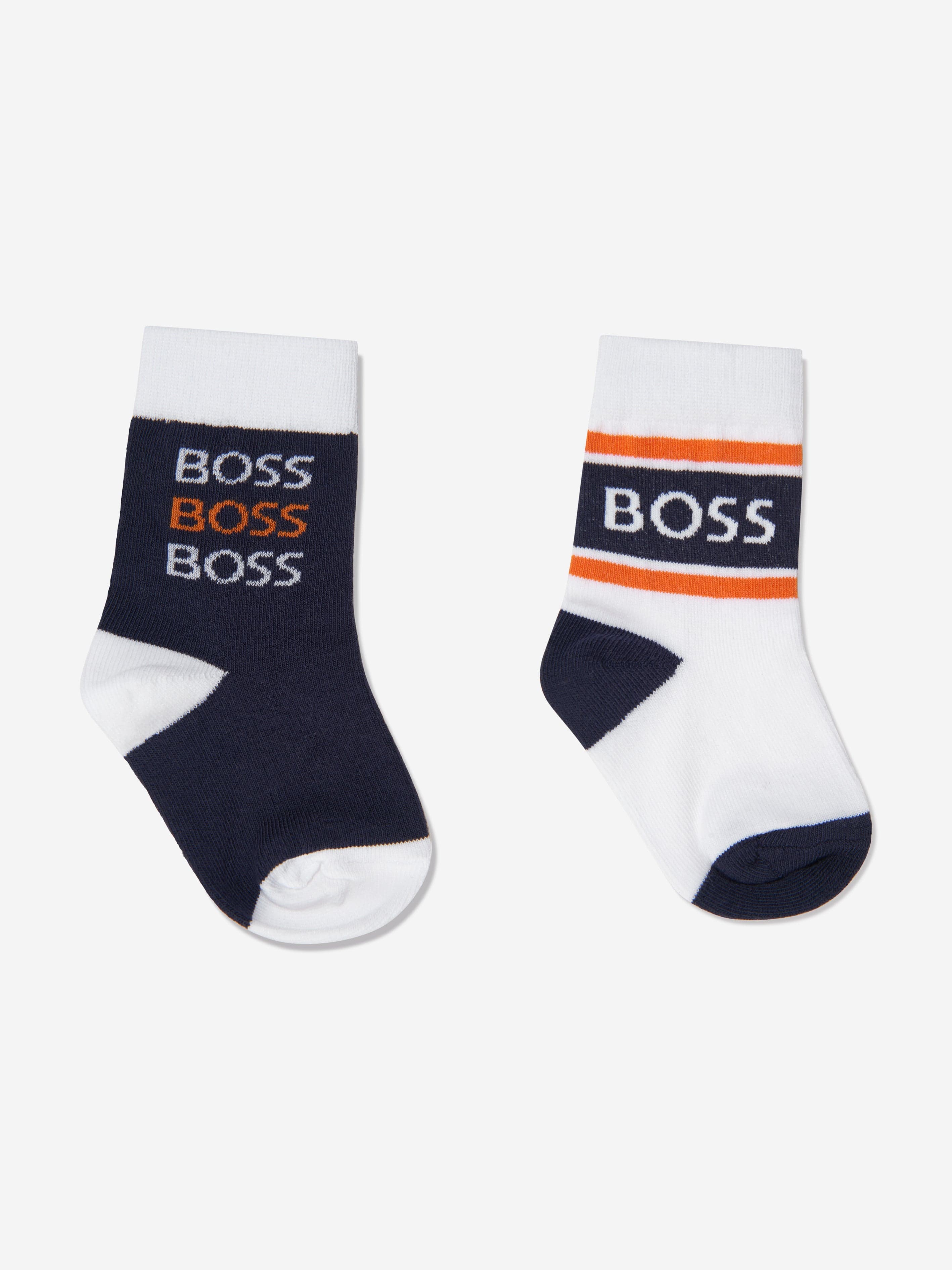 BOSS Baby Boys Socks Set (2 Pairs) In White