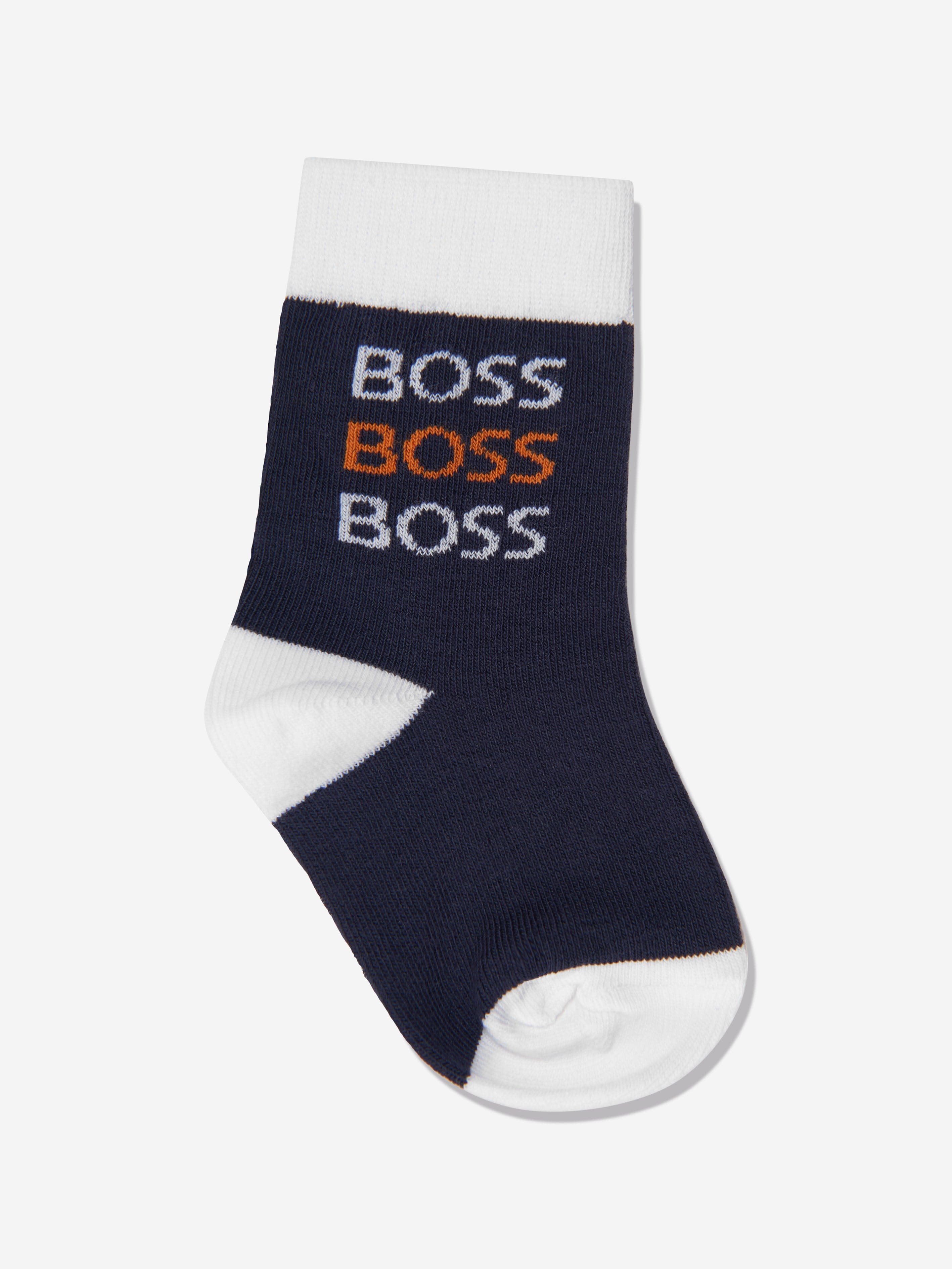 BOSS Baby Boys Socks Set (2 Pairs) In White