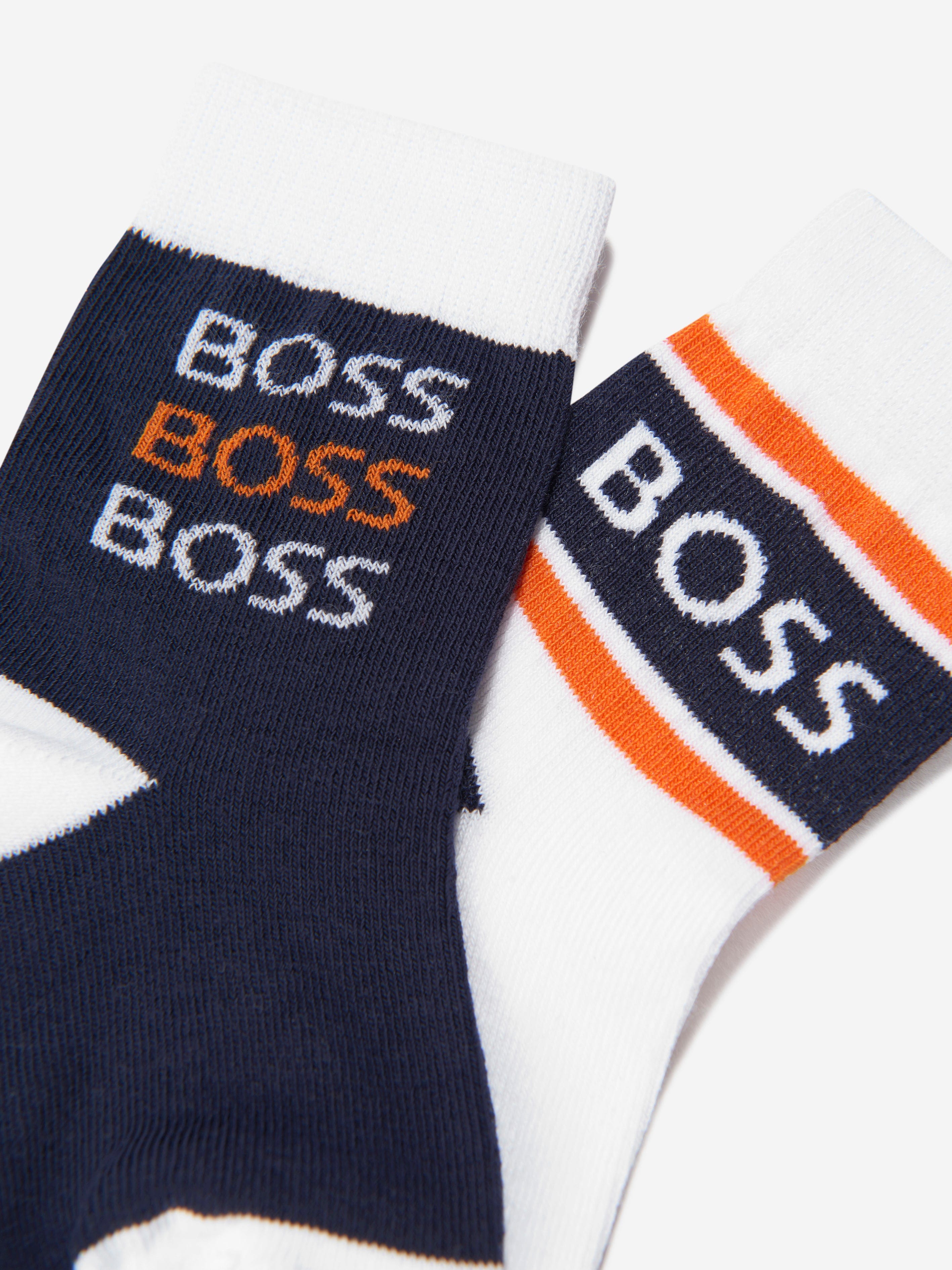 BOSS Baby Boys Socks Set (2 Pairs) In White