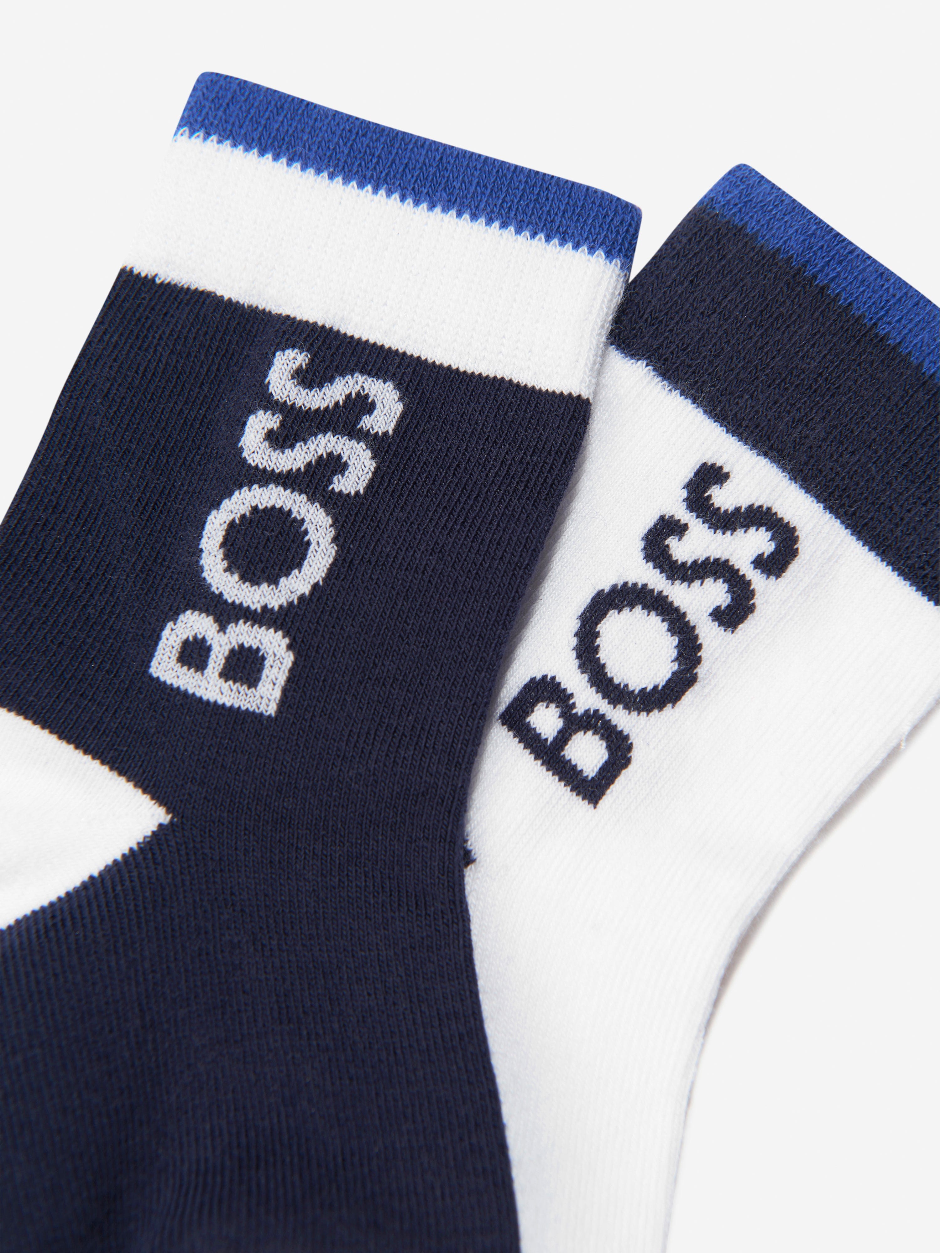 BOSS Baby Boys Socks Set (2 Pairs) In Navy