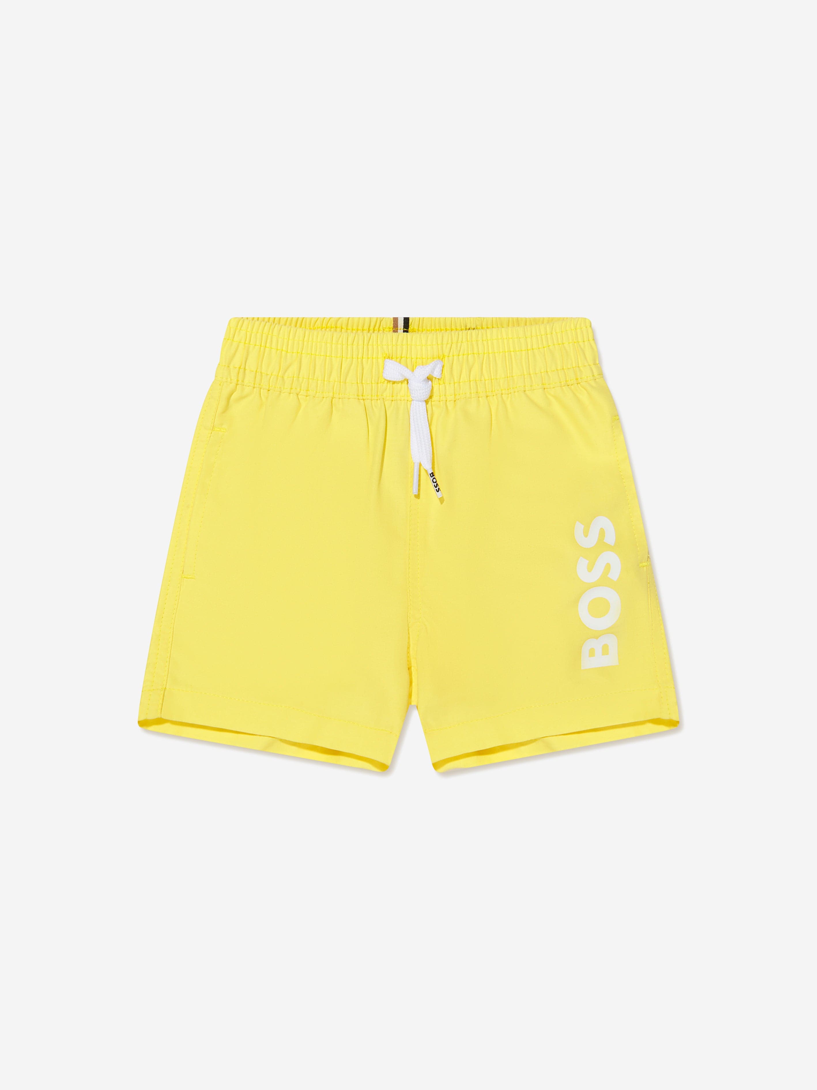 BOSS Baby Boys Logo Swim Shorts In Yellow