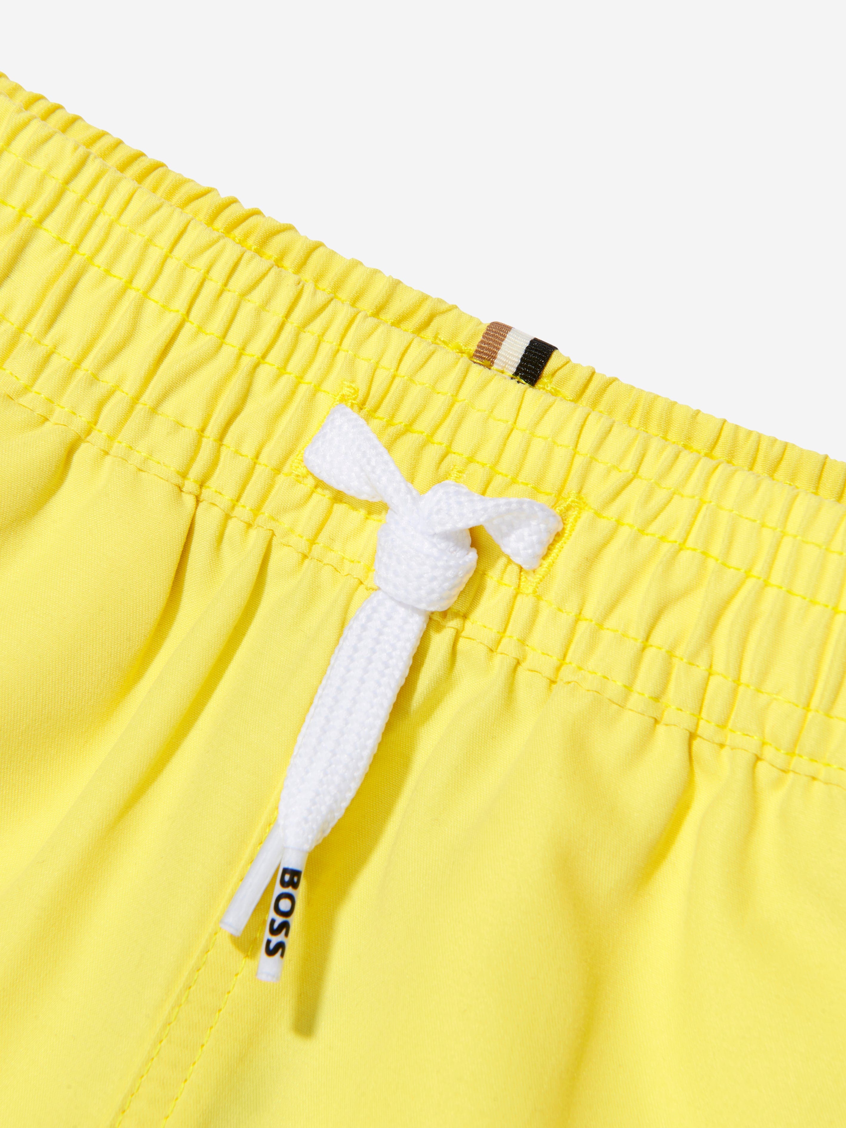 BOSS Baby Boys Logo Swim Shorts In Yellow