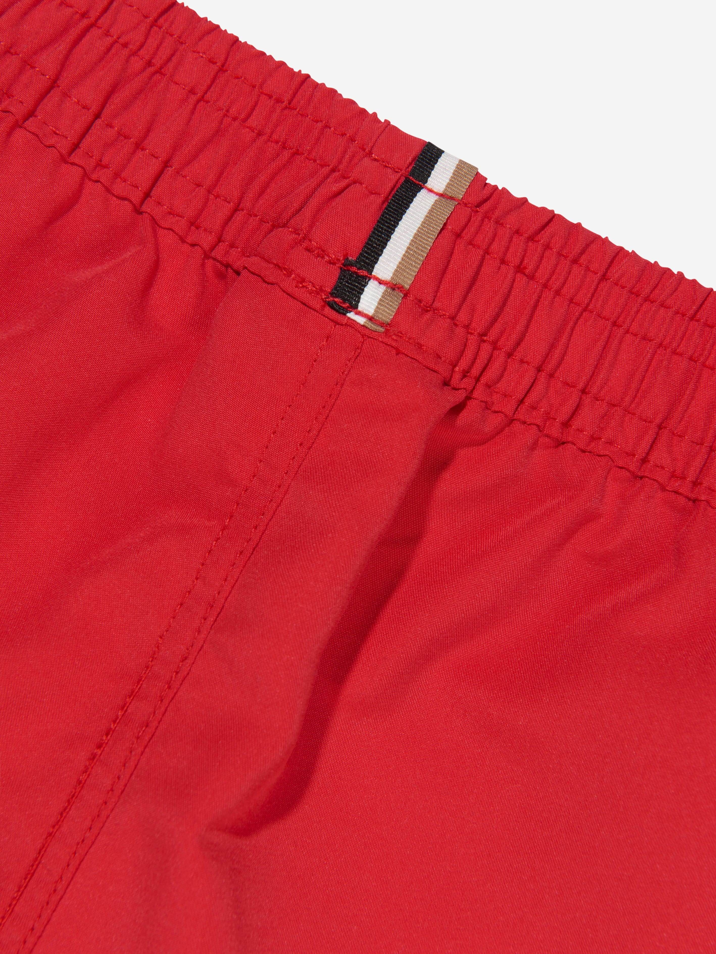 BOSS Baby Boys Logo Swim Shorts in Red