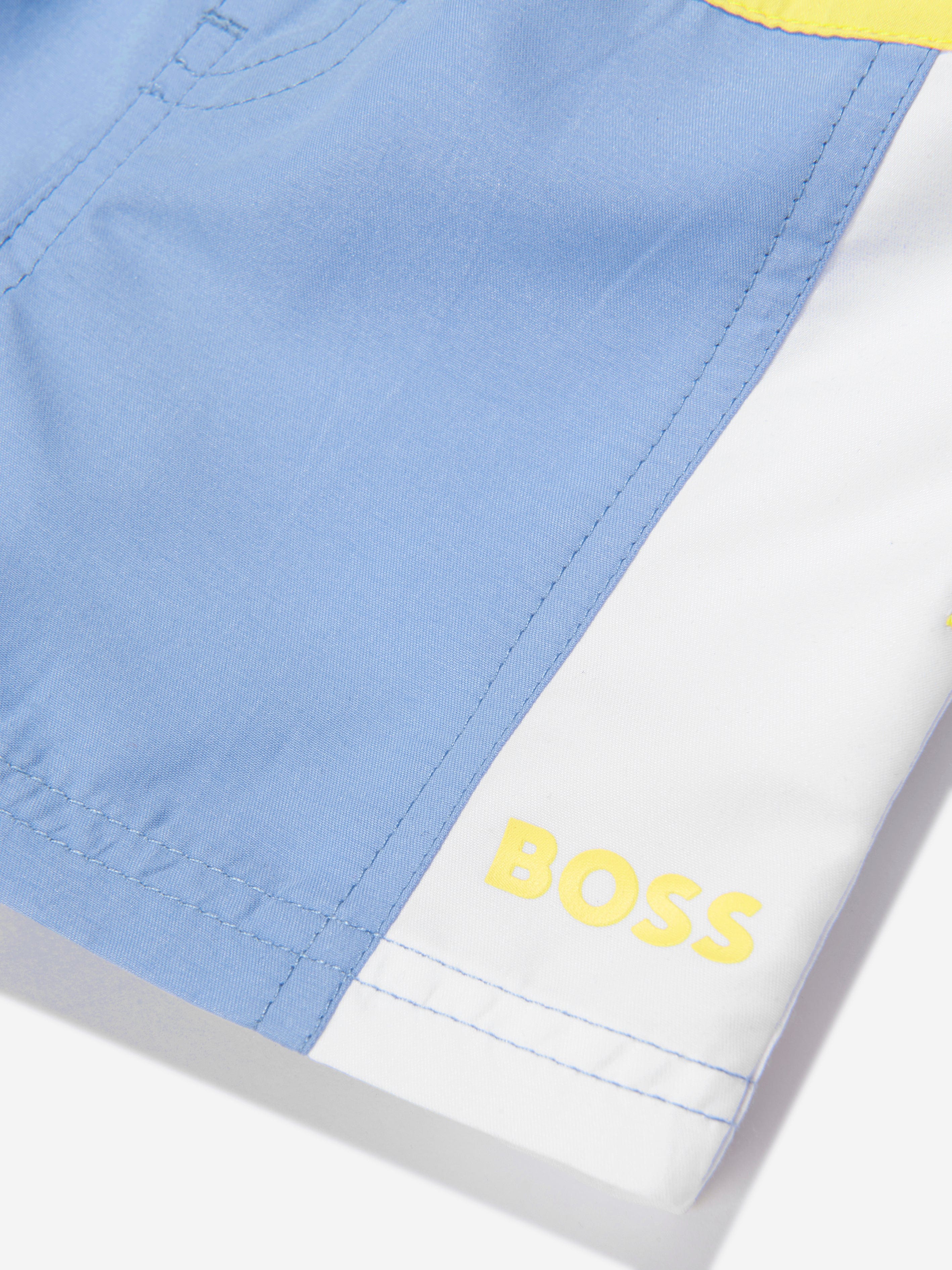 BOSS Baby Boys Colourblock Swim Shorts In Blue