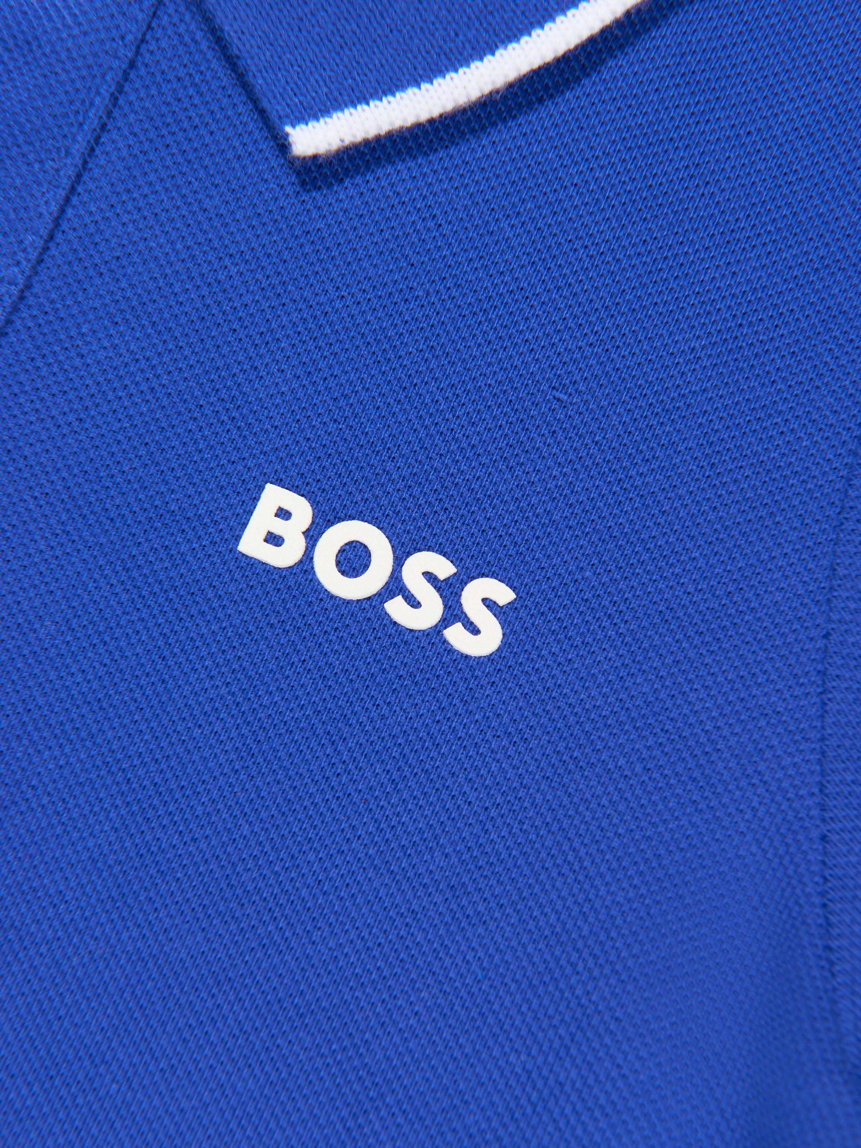 BOSS Baby Boys Pique Polo Shirt In Blue