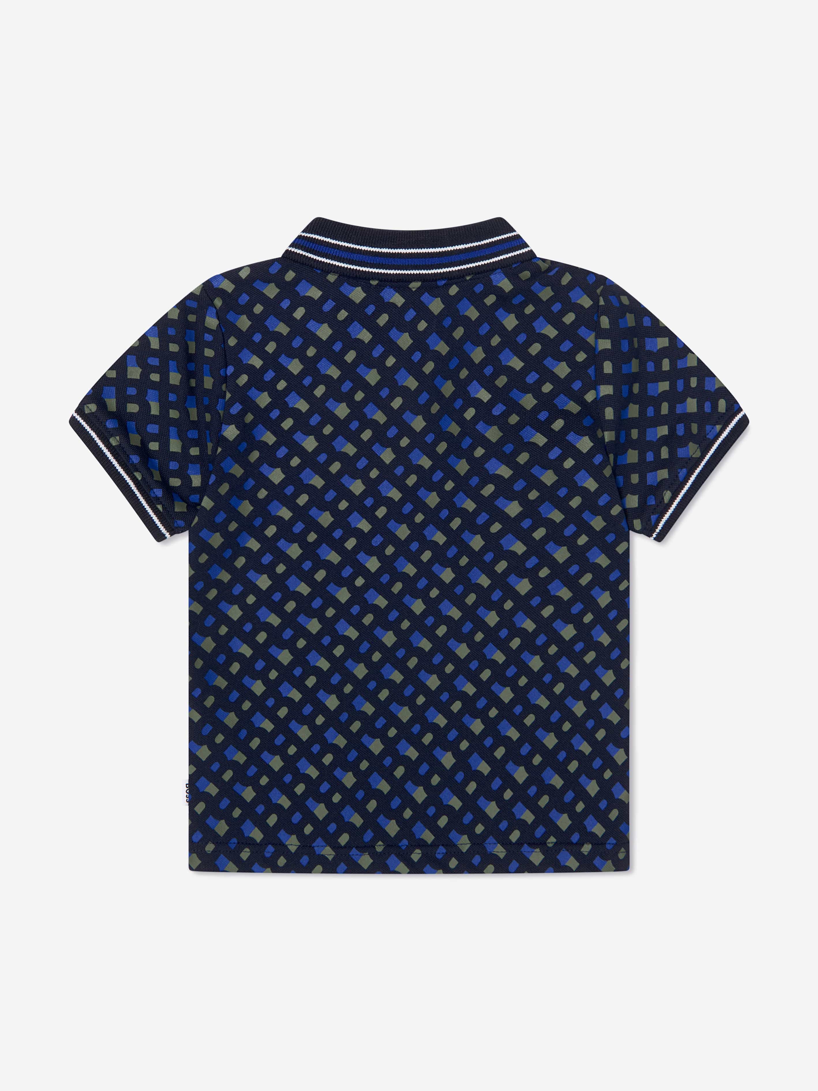 BOSS Baby Boys Monogram Polo Shirt In Navy