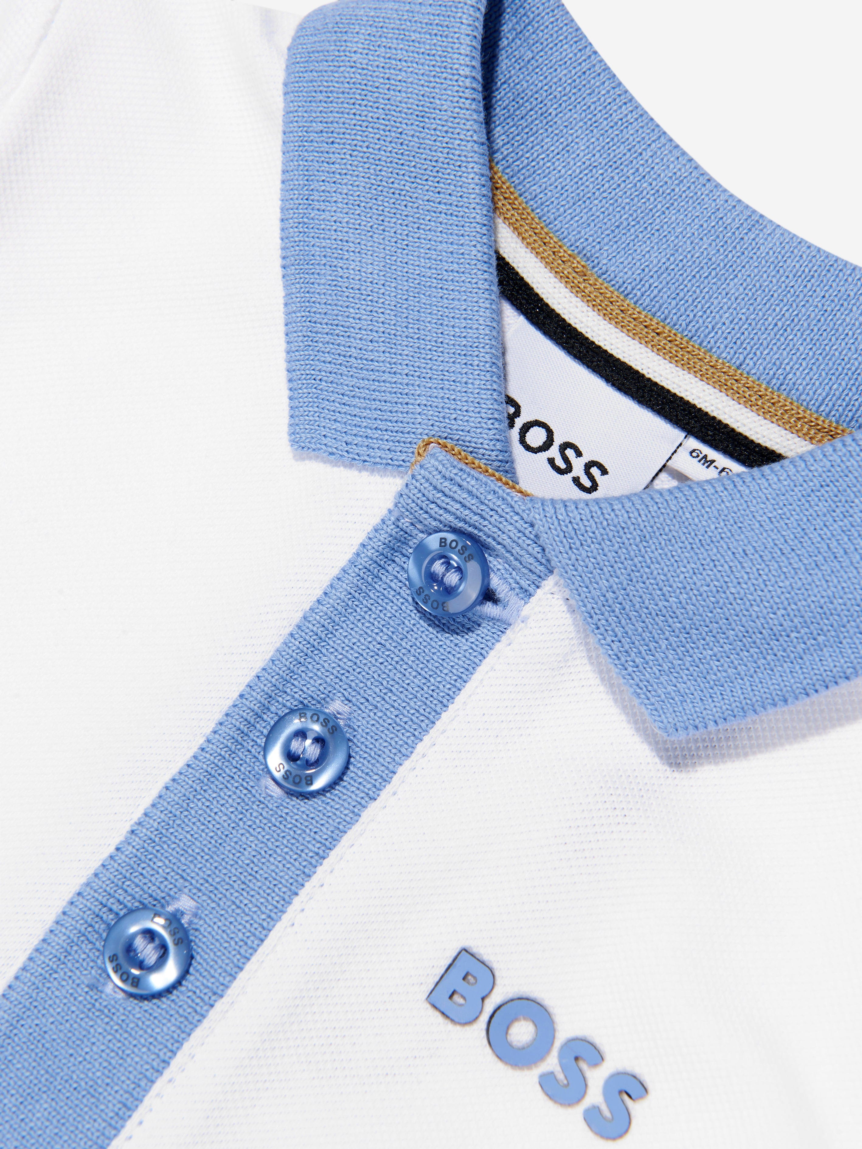 BOSS Baby Boys Logo Polo Shirt In White