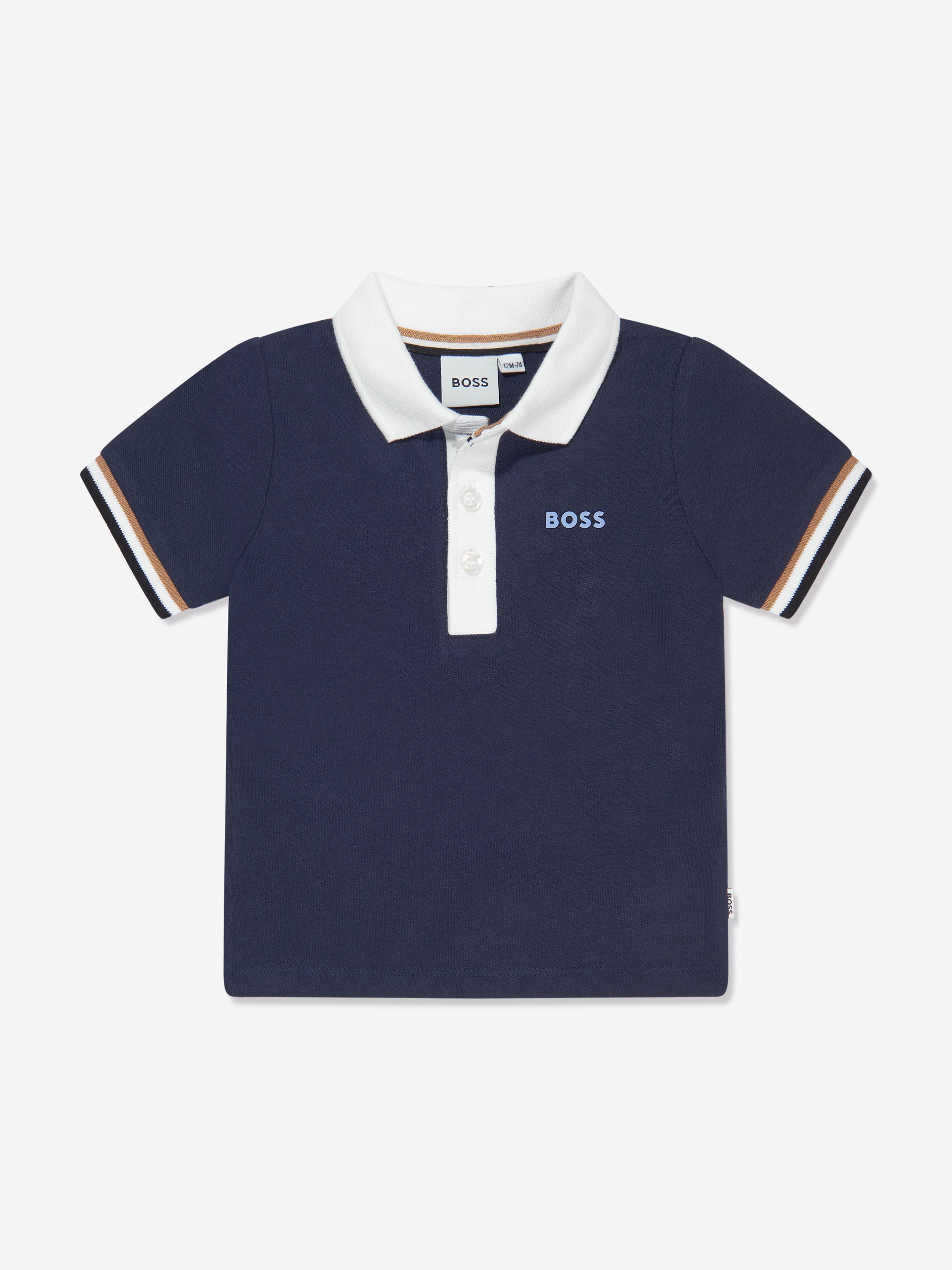 BOSS Baby Boys Logo Polo Shirt In Navy