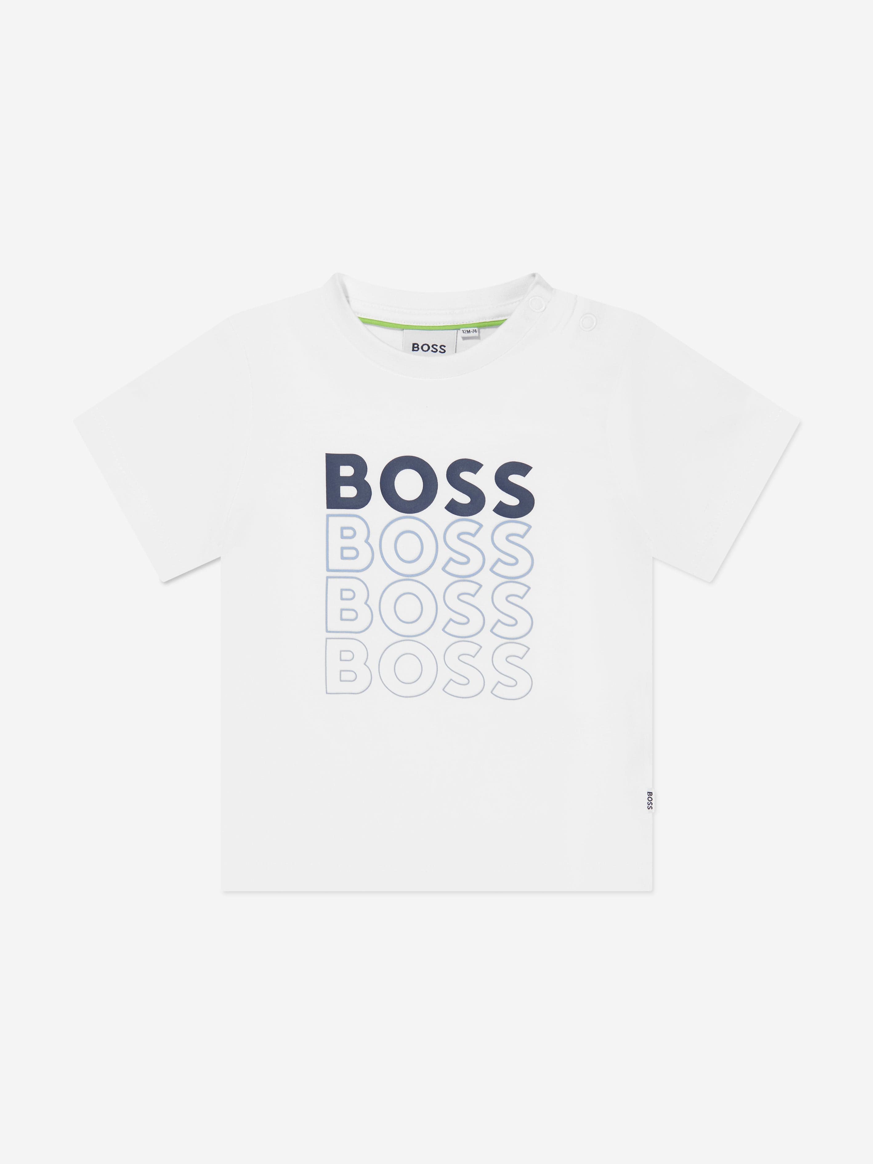 BOSS Baby Boys Gradient Logo T-Shirt In White