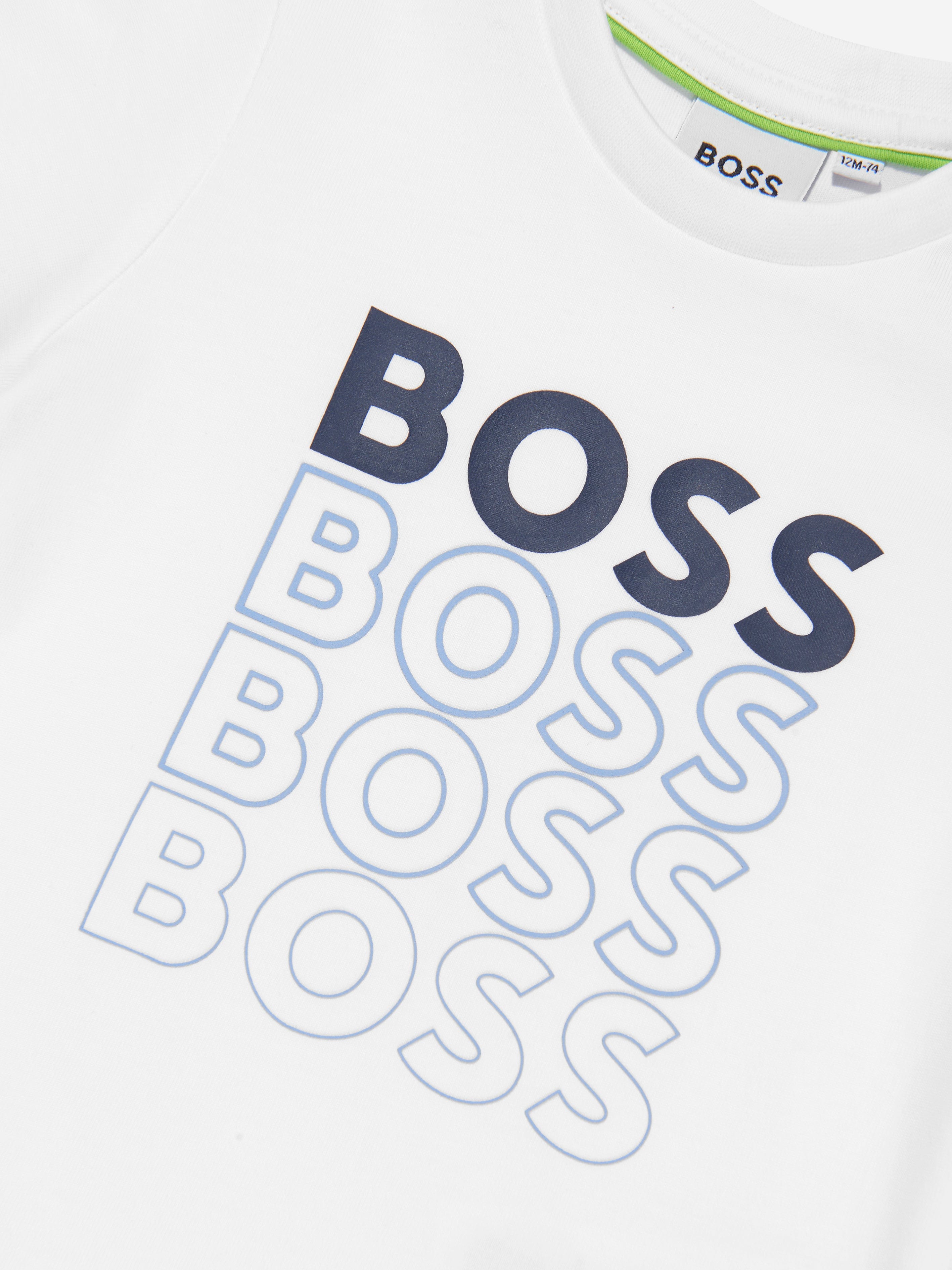 BOSS Baby Boys Gradient Logo T-Shirt In White