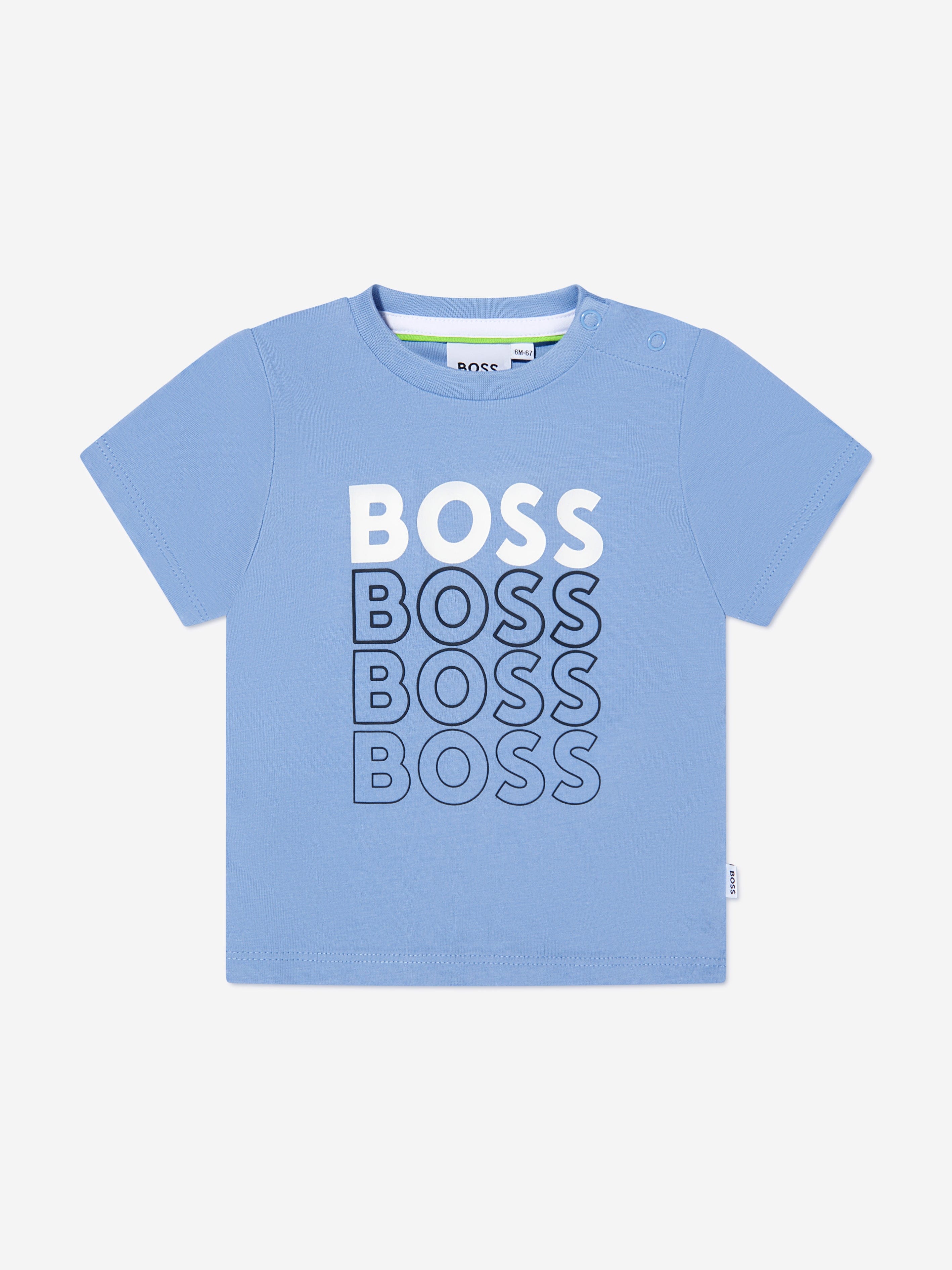 BOSS Baby Boys Gradient Logo T-Shirt In Blue