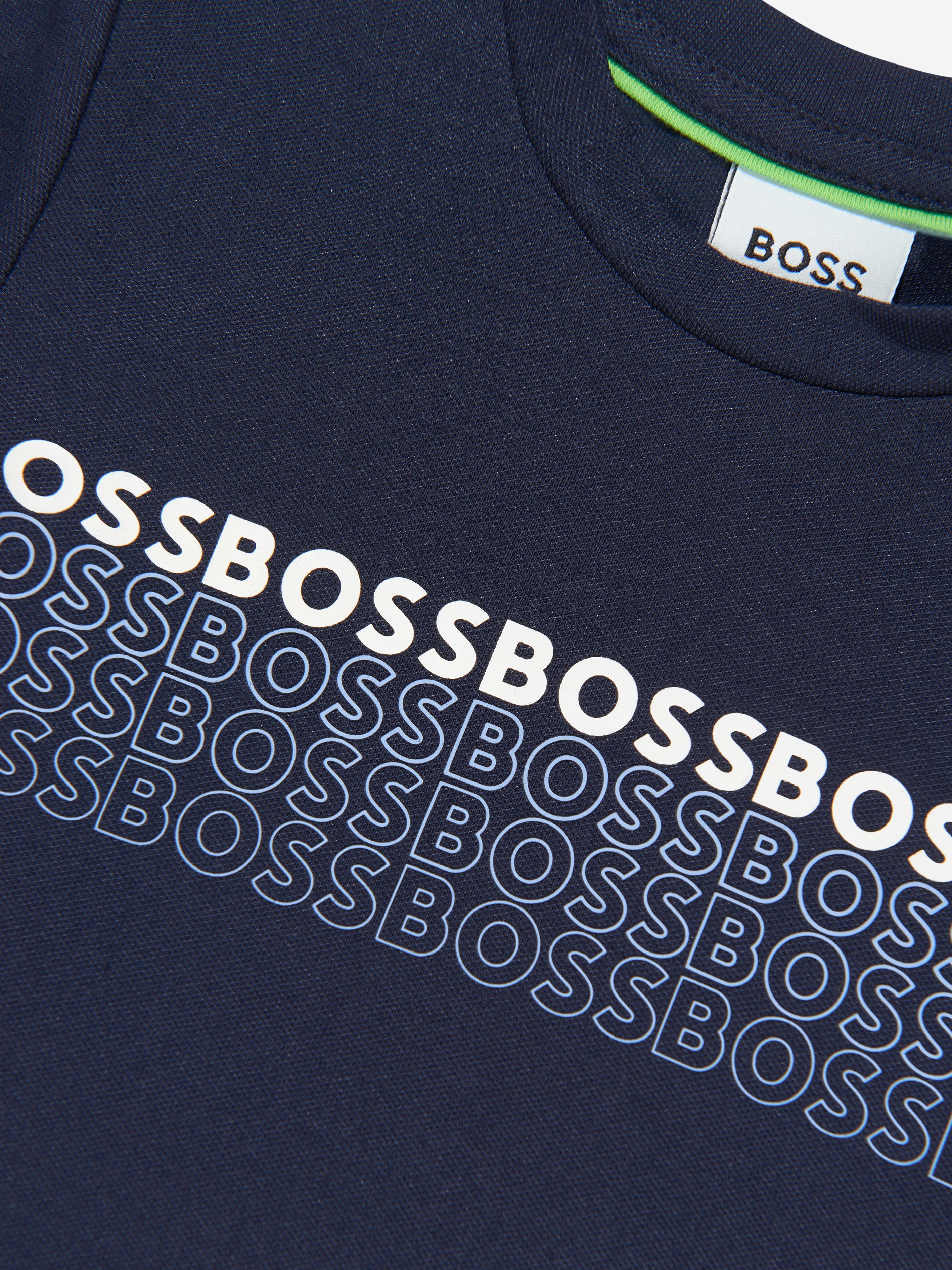 BOSS Baby Boys Logo T-Shirt In Navy