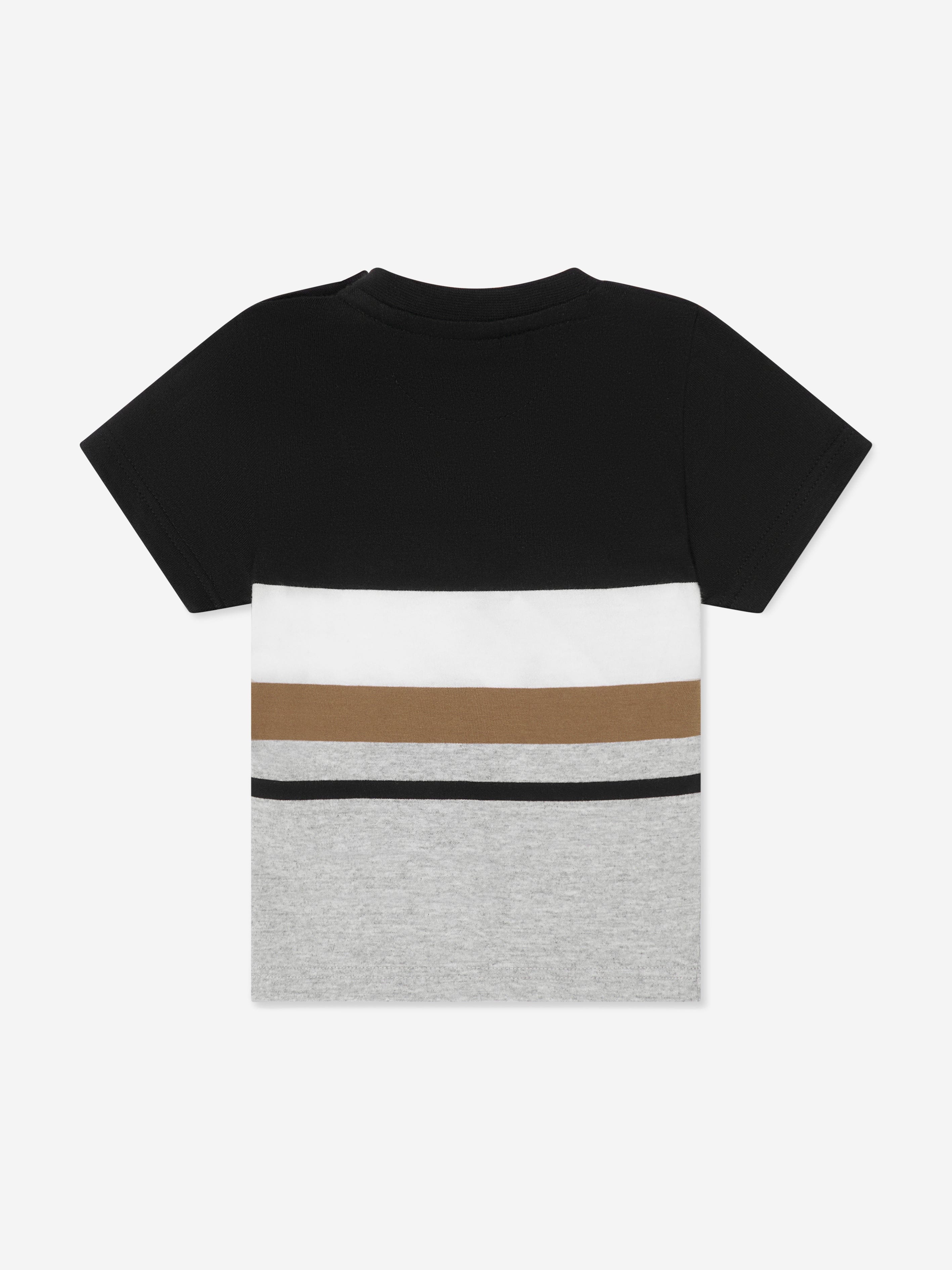 BOSS Baby Boys Striped T-Shirt In Black