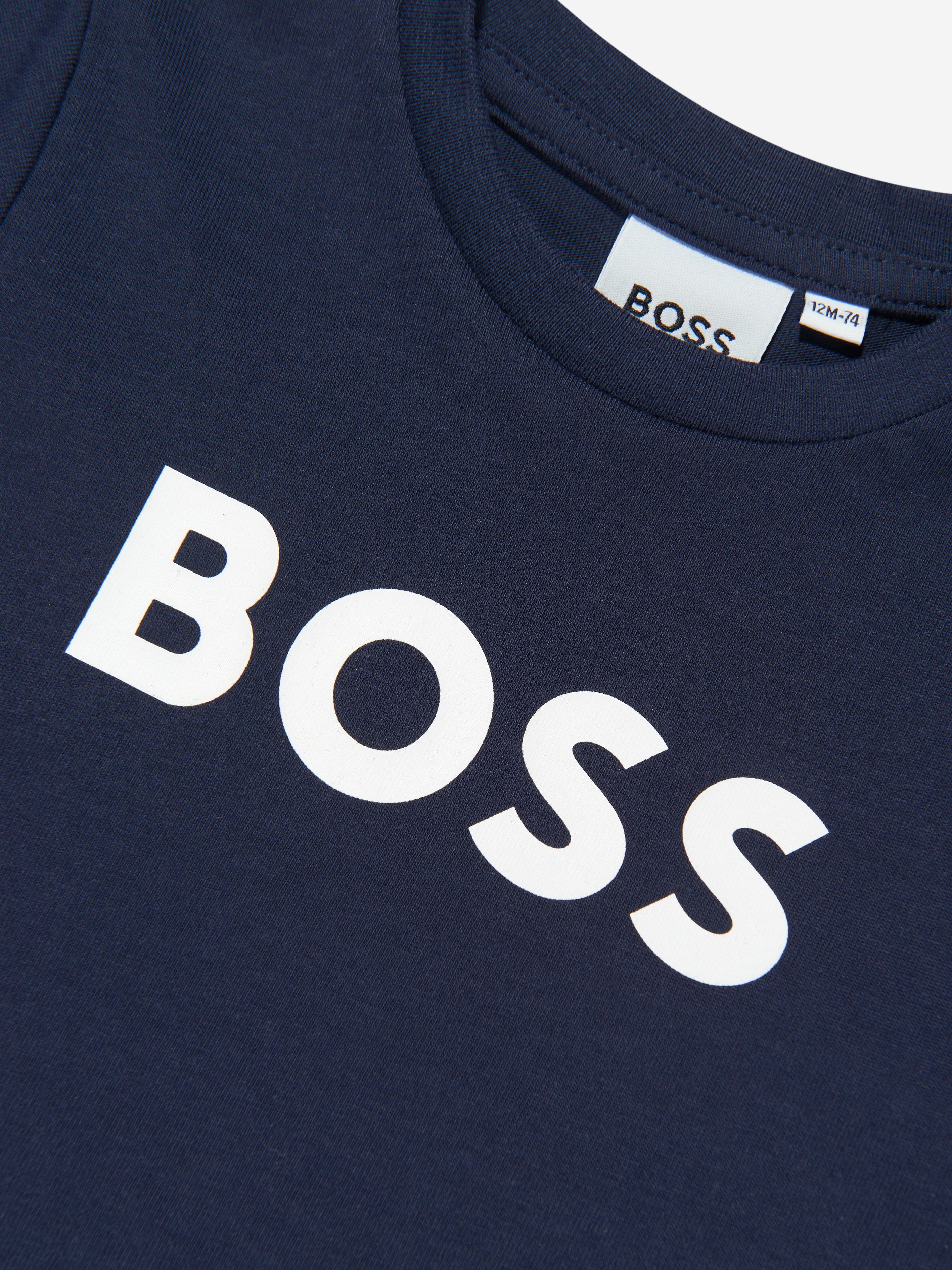 BOSS Baby Boys Logo T-Shirt in Navy