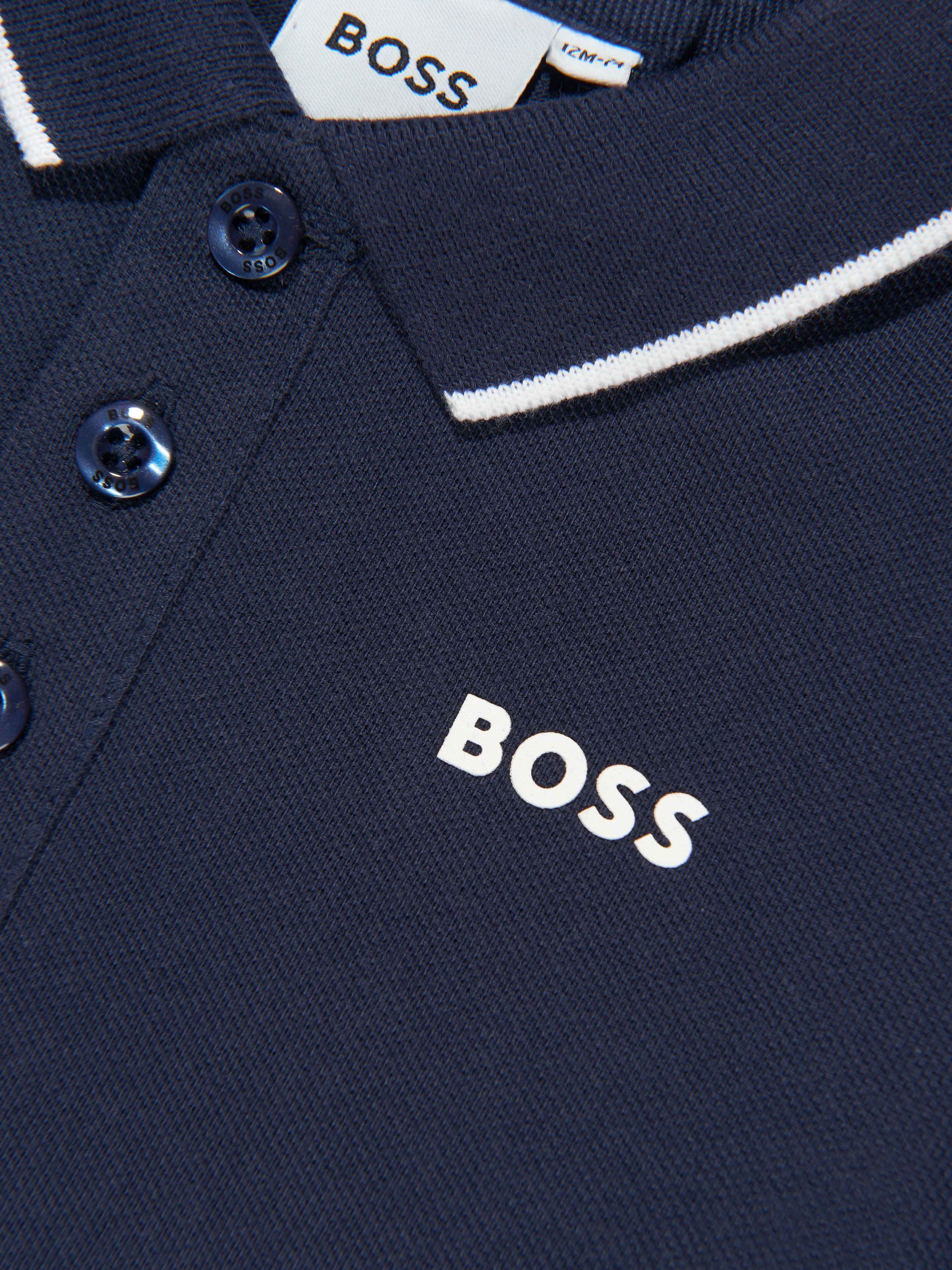 BOSS Baby Boys Logo Polo Shirt in Navy