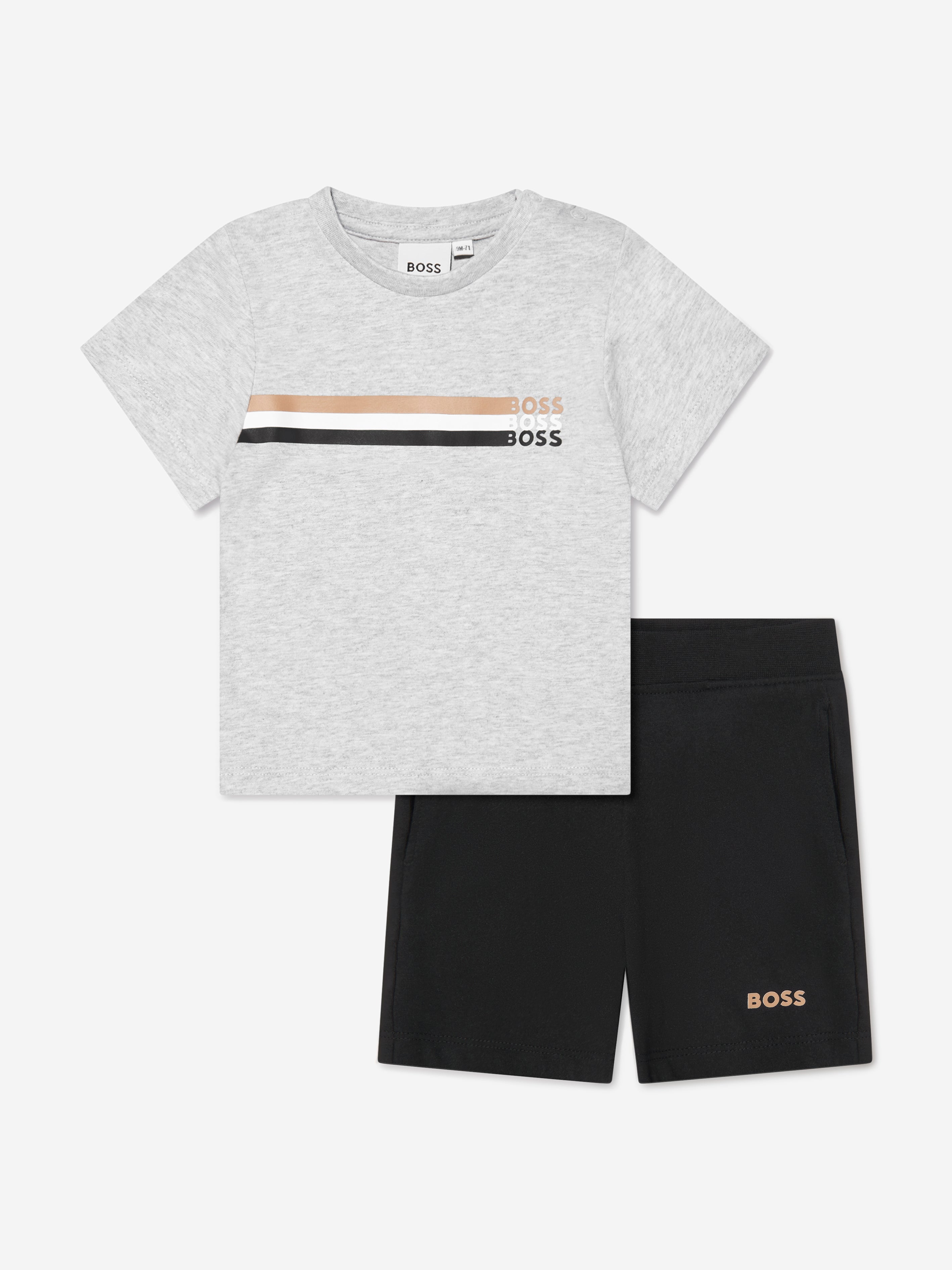 BOSS Baby Boys T-Shirt And Shorts Set In Grey