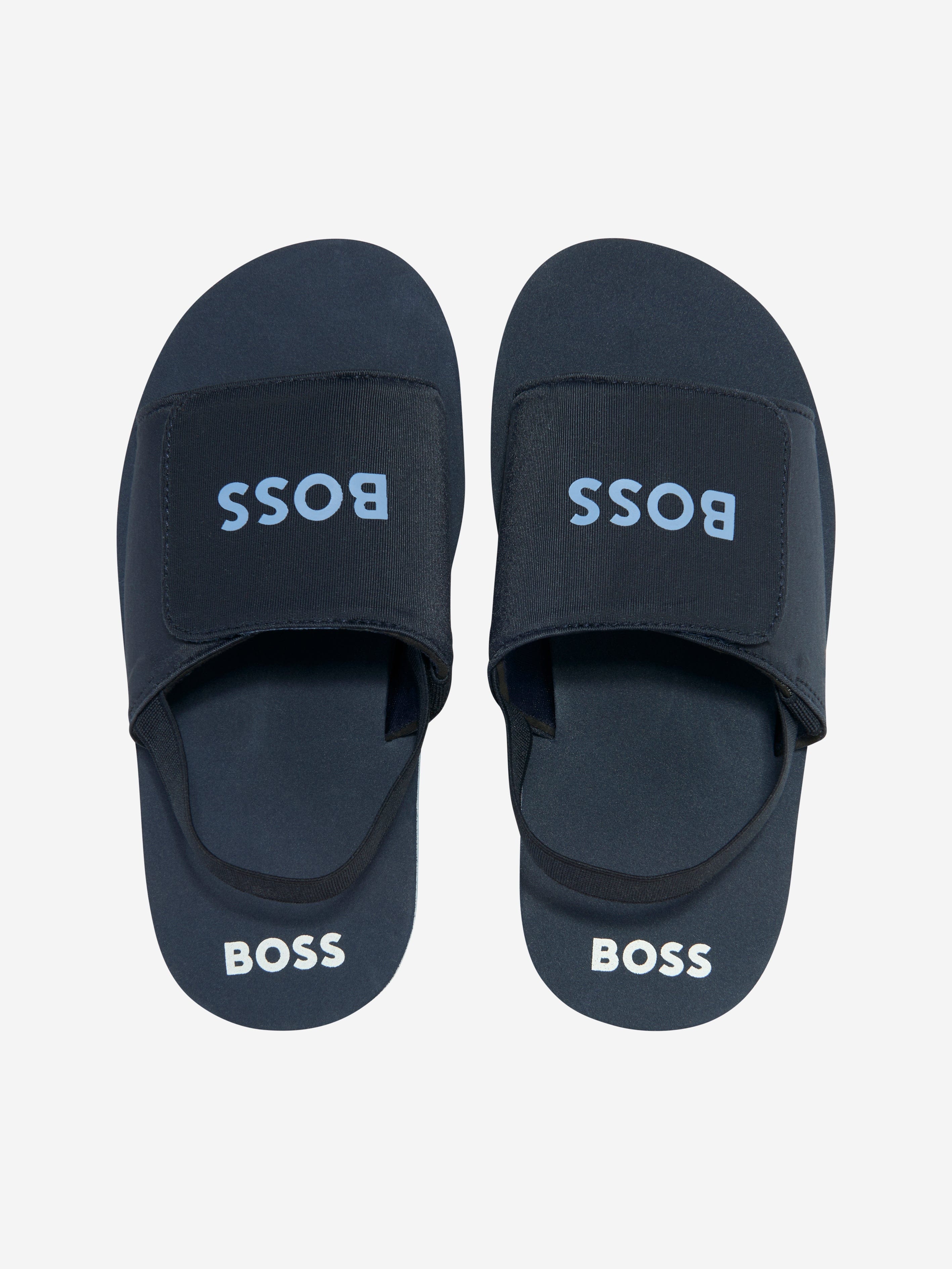 BOSS Boys Logo Sandals In Navy