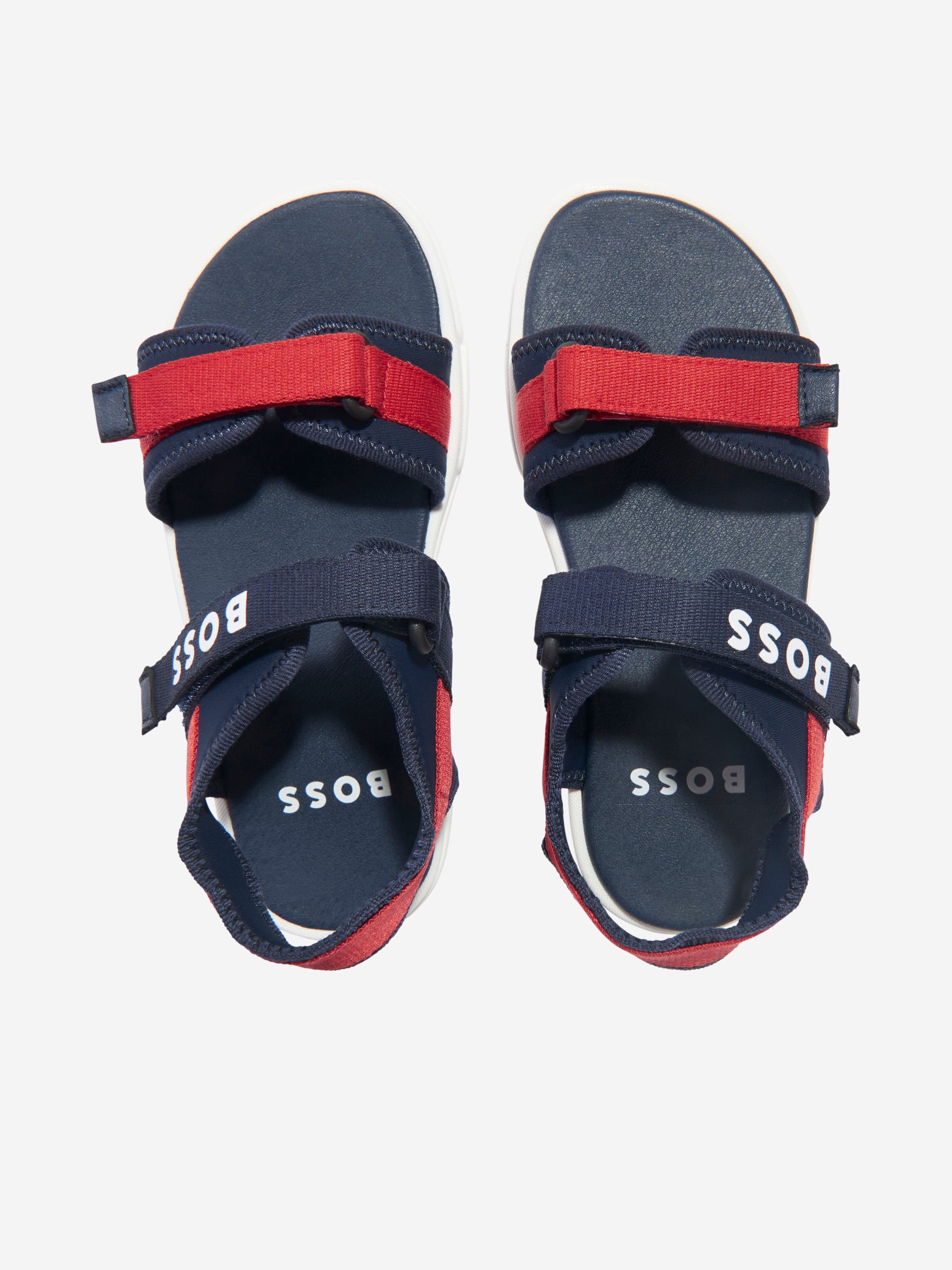 BOSS Boys Logo Strap Sandals In Navy