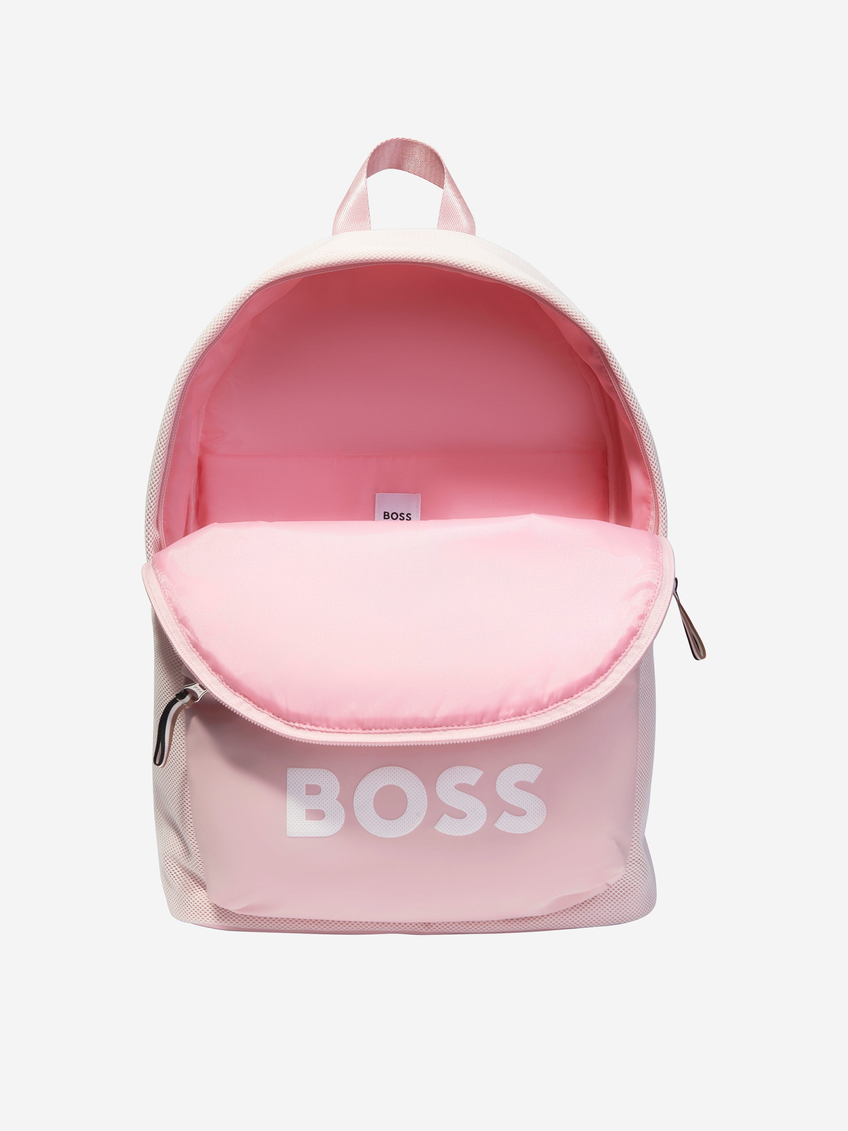 BOSS Girls Logo Backpack In Pink